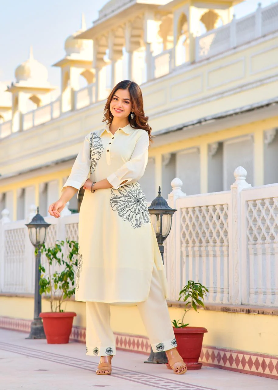 ITI PEARL Embroidered COTTON CO-ORD SET - Image 7