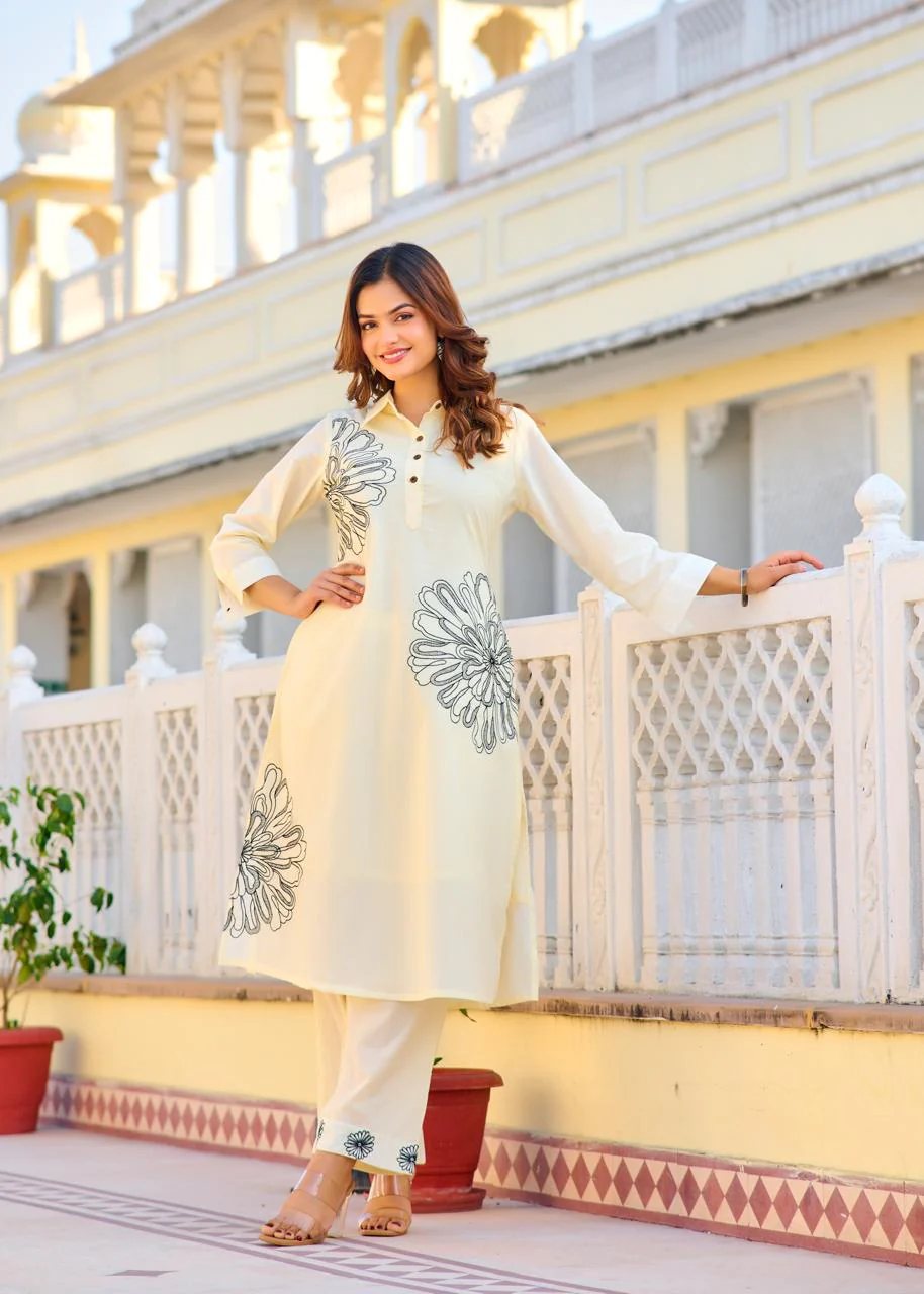 ITI PEARL Embroidered COTTON CO-ORD SET - Image 9