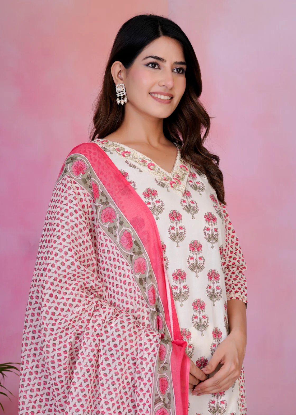 Tanvi Pearl Cotton Suit Set - Image 2