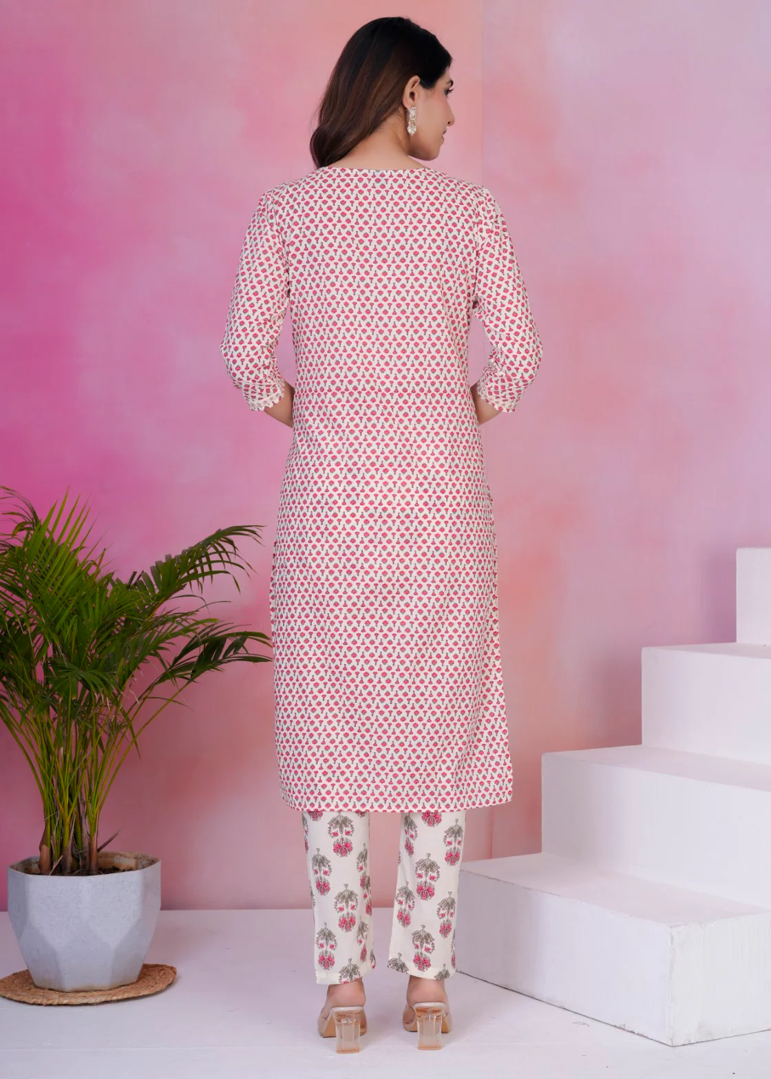 Tanvi Pearl Cotton Suit Set - Image 3