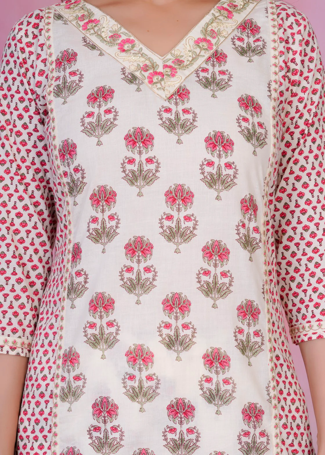 Tanvi Pearl Cotton Suit Set - Image 7