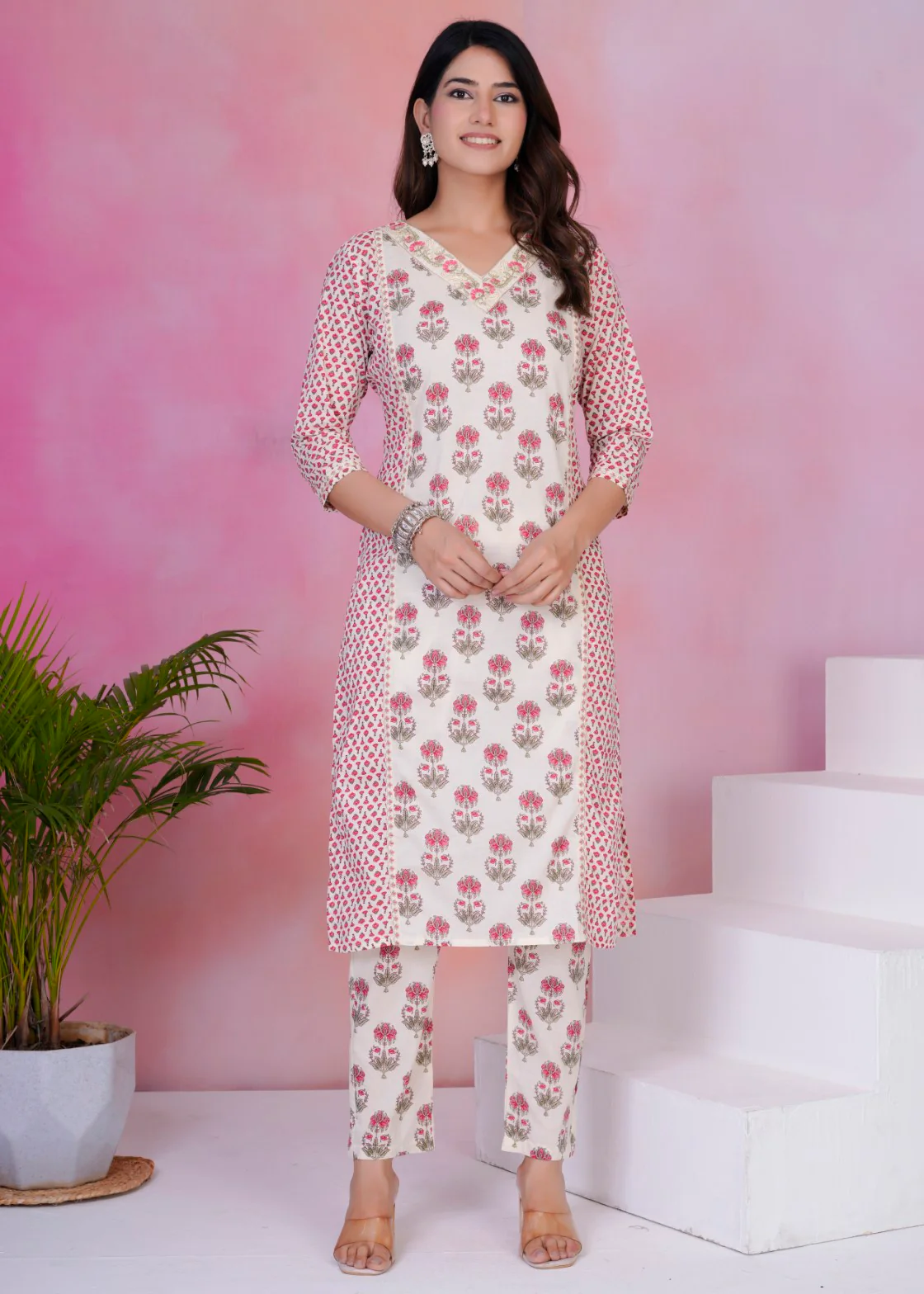 Tanvi Pearl Cotton Suit Set - Image 9