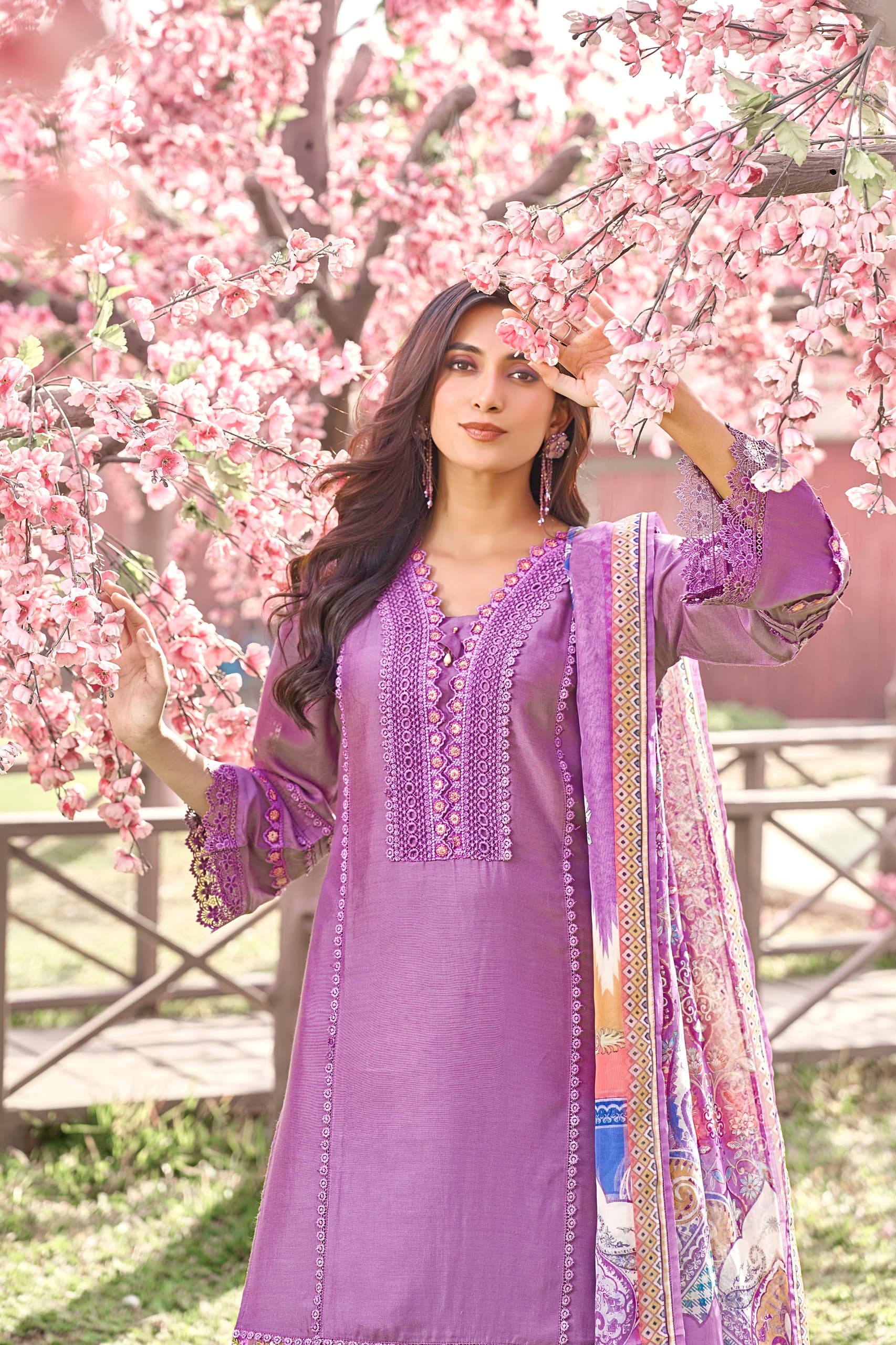 Ayat Lilac Embroidery Suit Set - Image 3