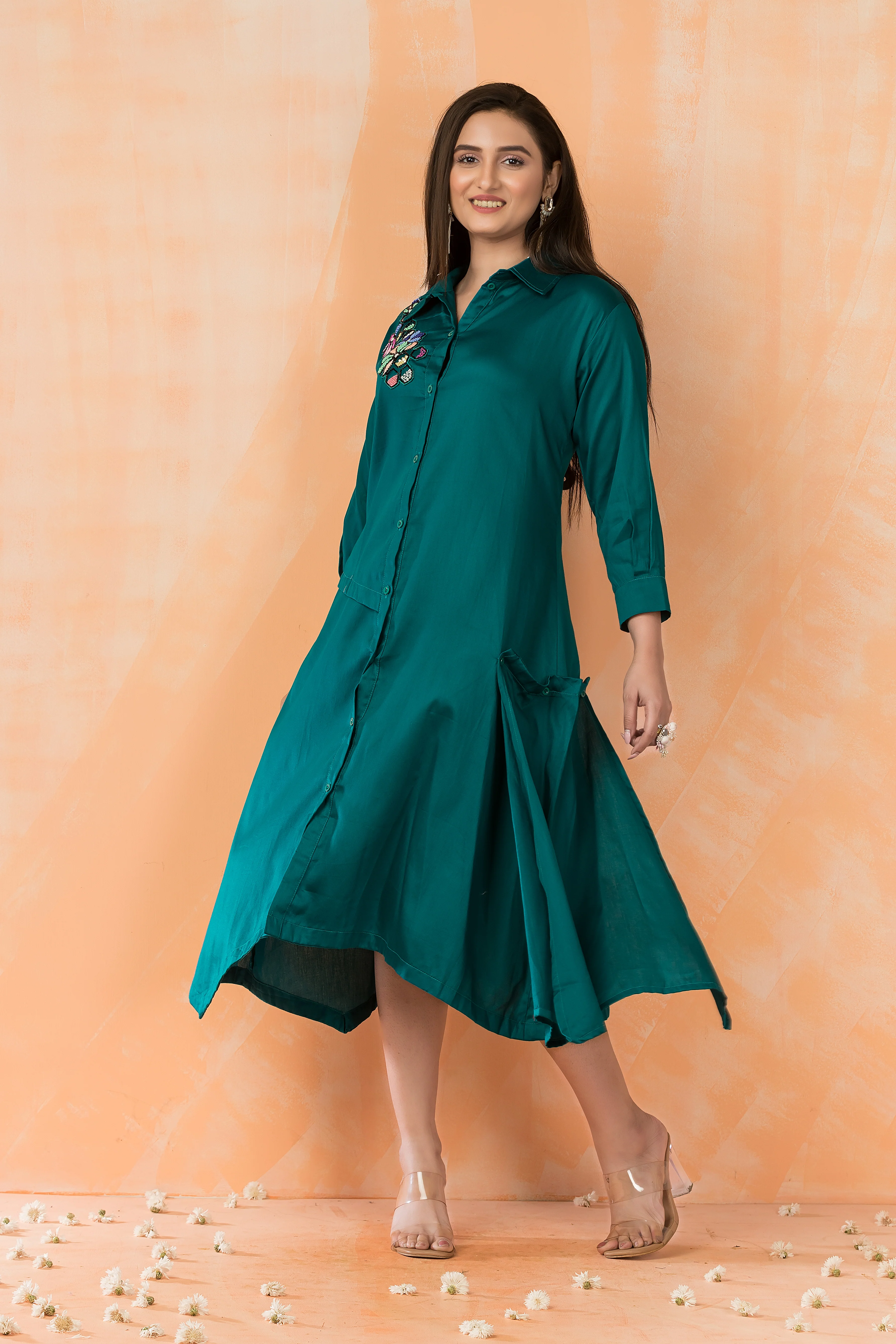 Sabhya Fern Embroidered Cotton Dress - Image 4