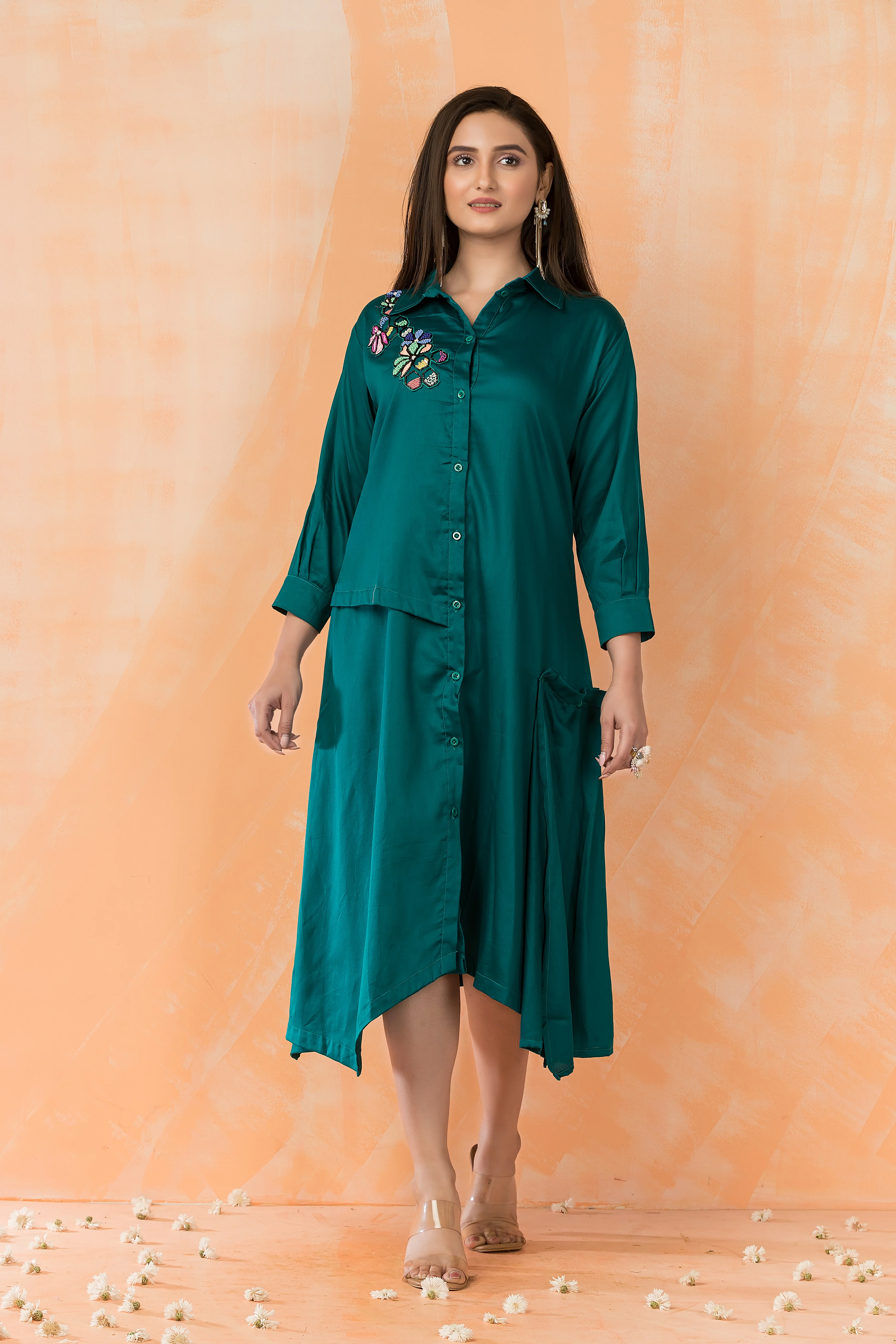 Sabhya Fern Embroidered Cotton Dress - Image 5