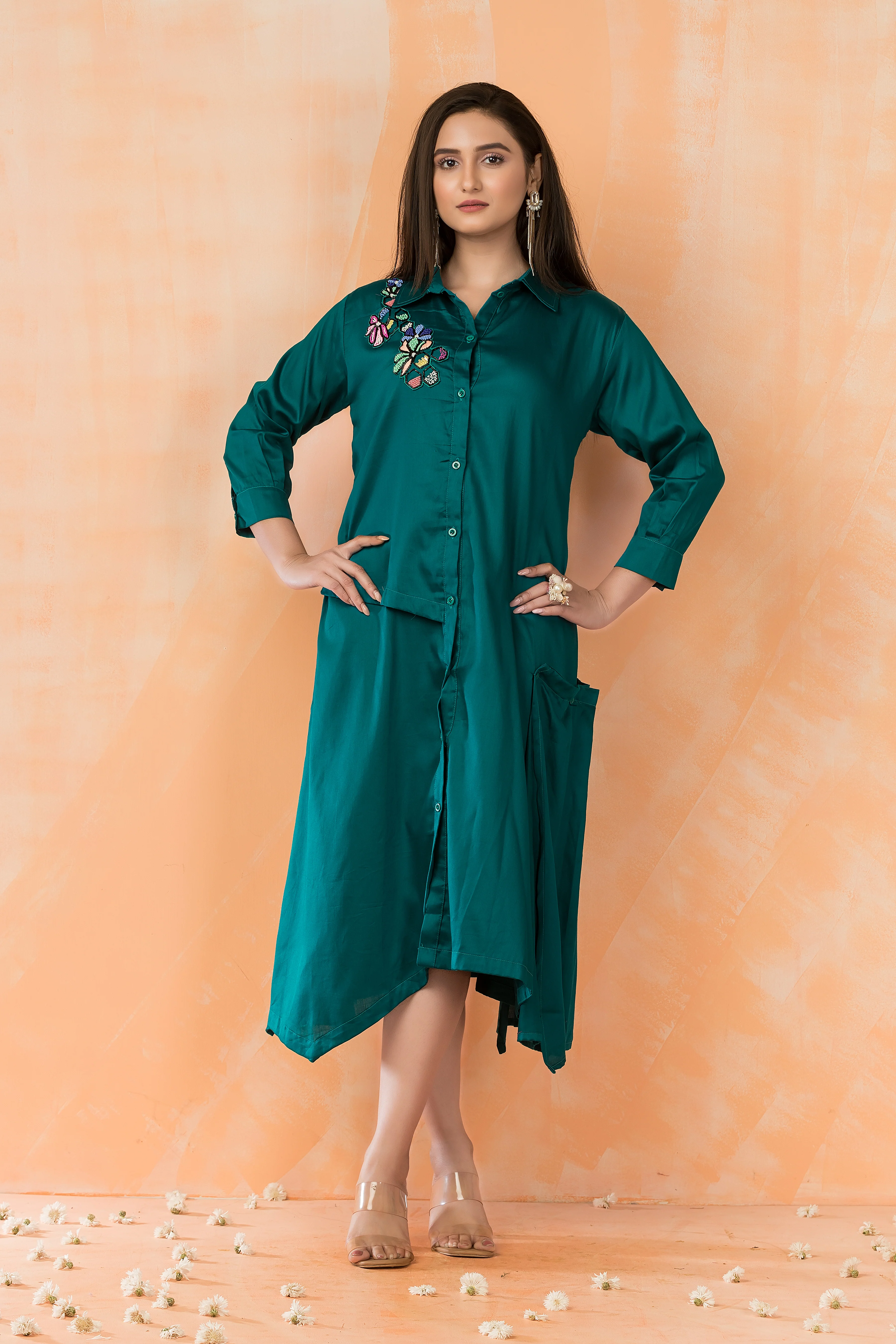 Sabhya Fern Embroidered Cotton Dress - Image 6