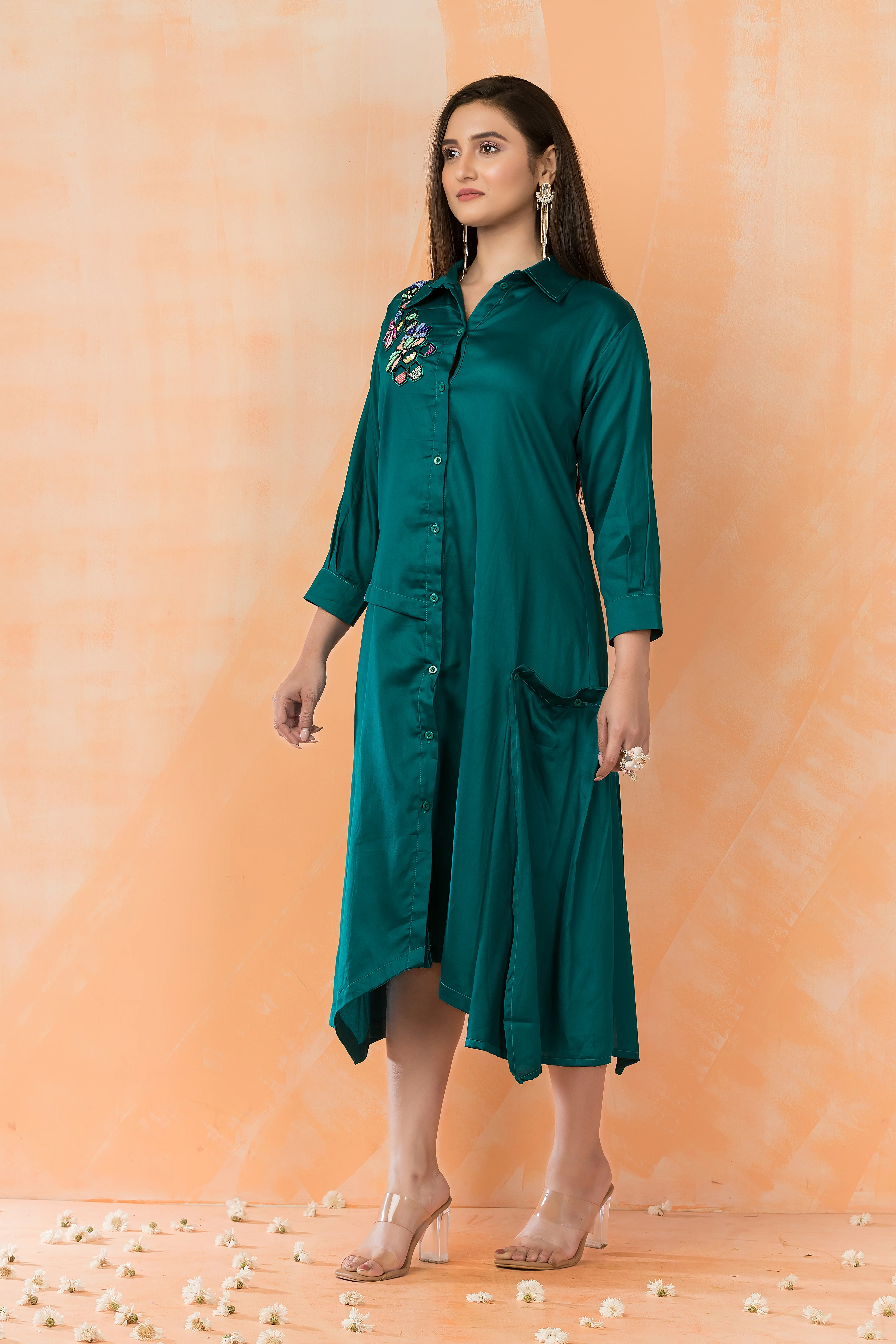 Sabhya Fern Embroidered Cotton Dress - Image 8
