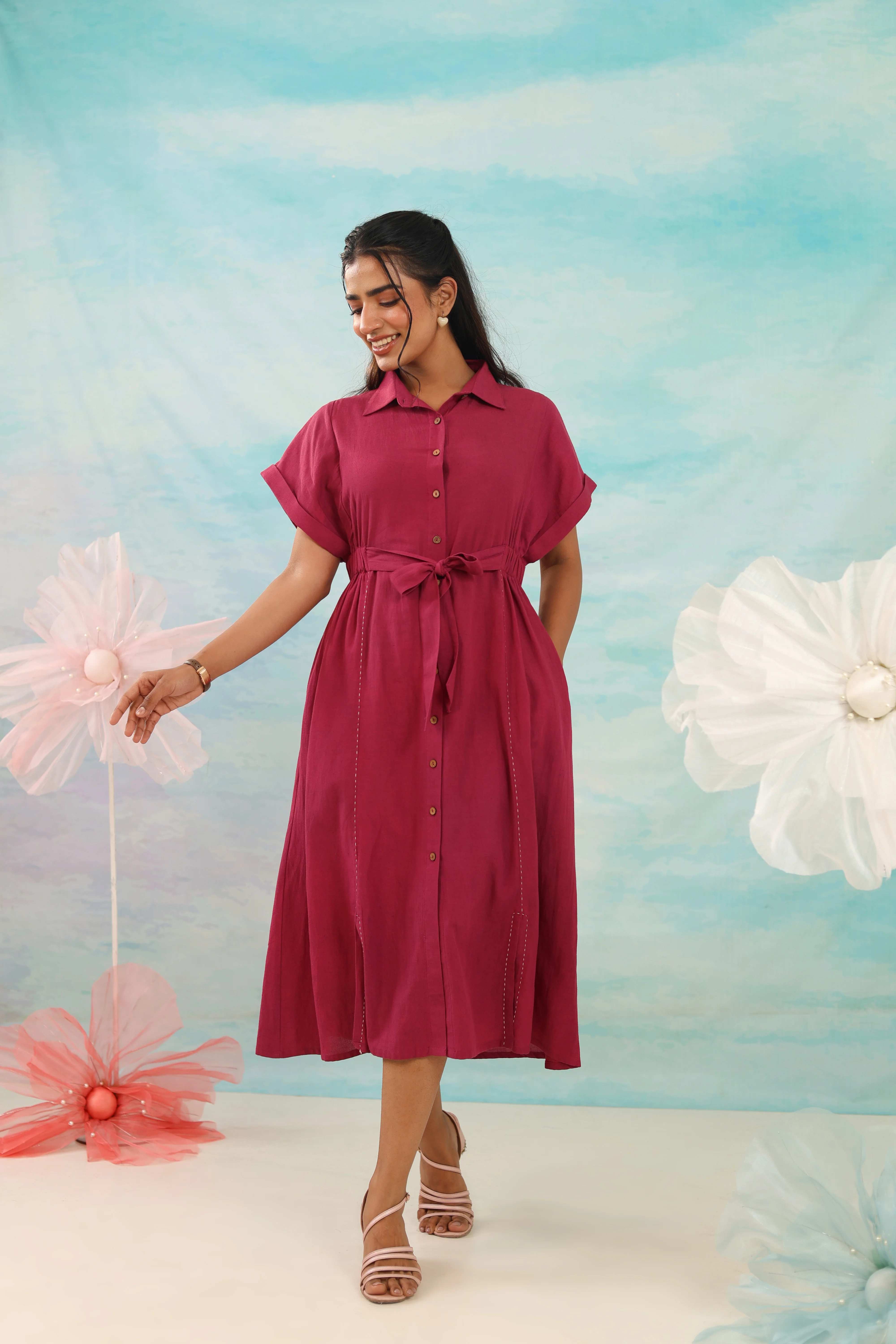Purna Jam Pure Cotton Tie up dress - Image 3