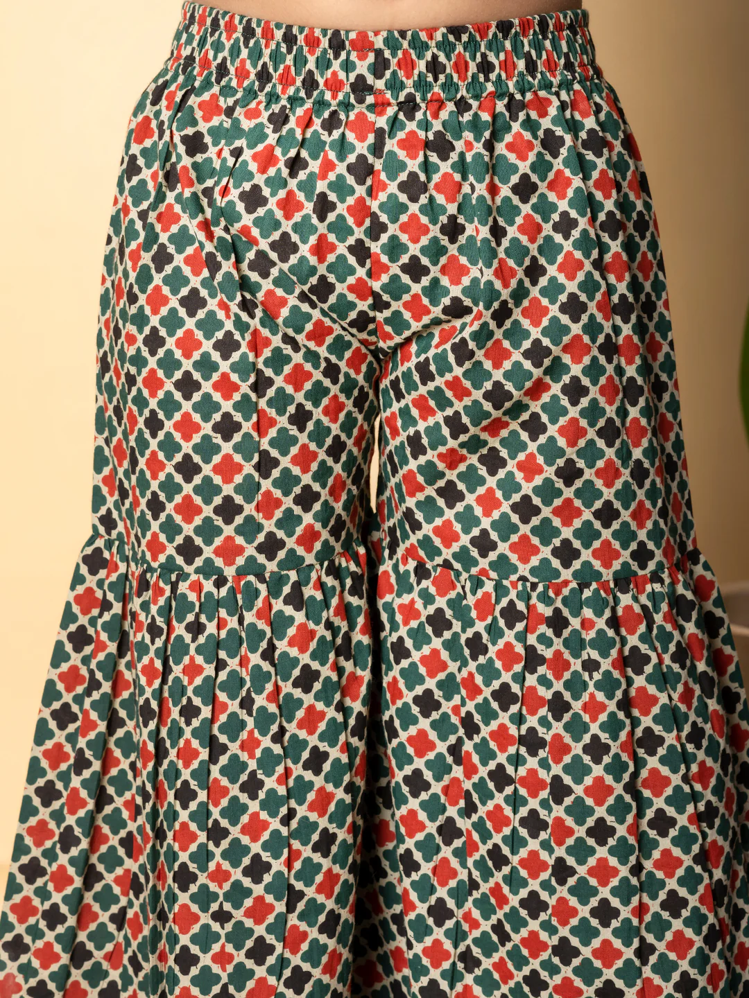 Indra Pine Cotton Printed Kurta Sharara Set - Image 5