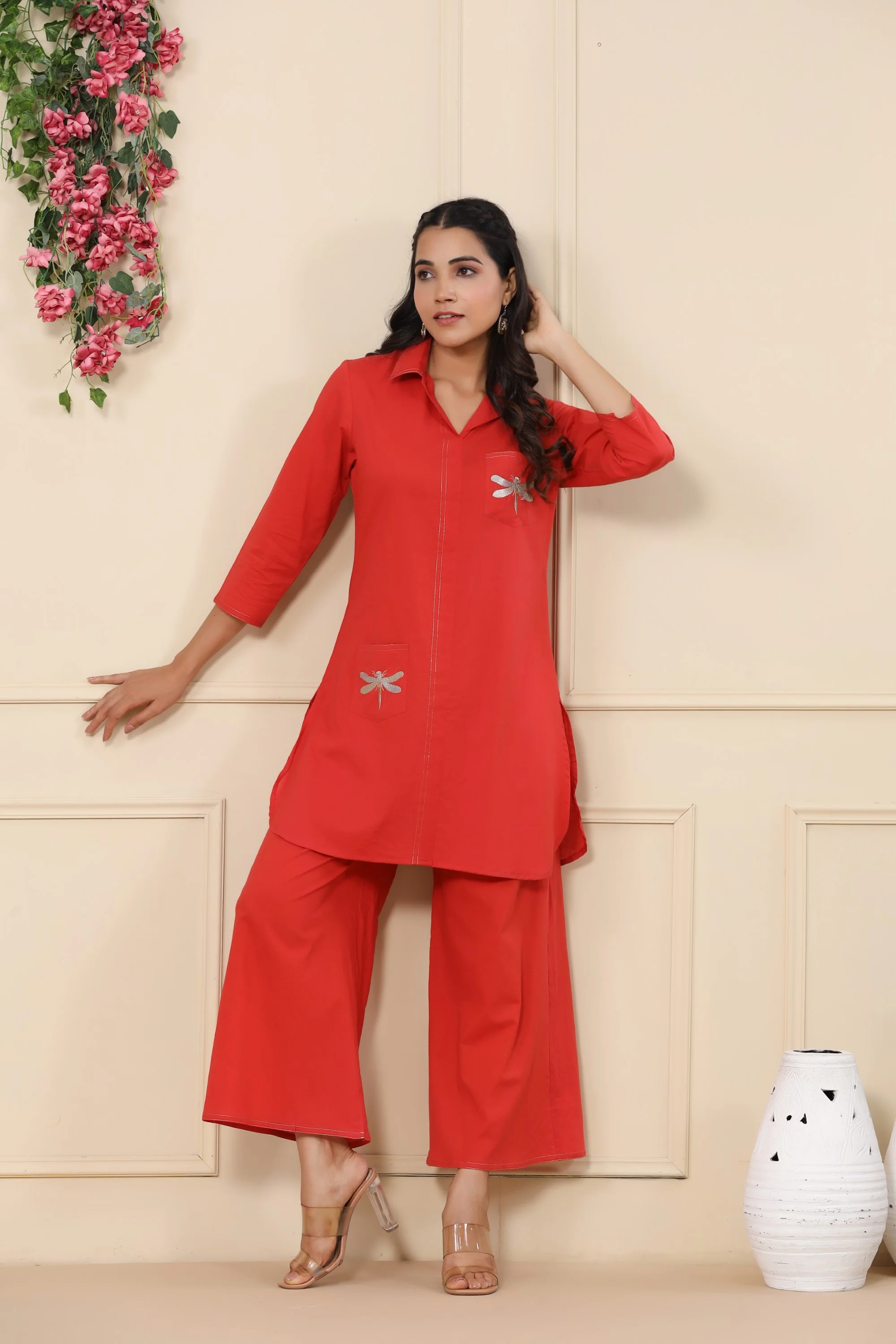 Jayti crimson Butterfly Cotton Co-ord Set - Image 6