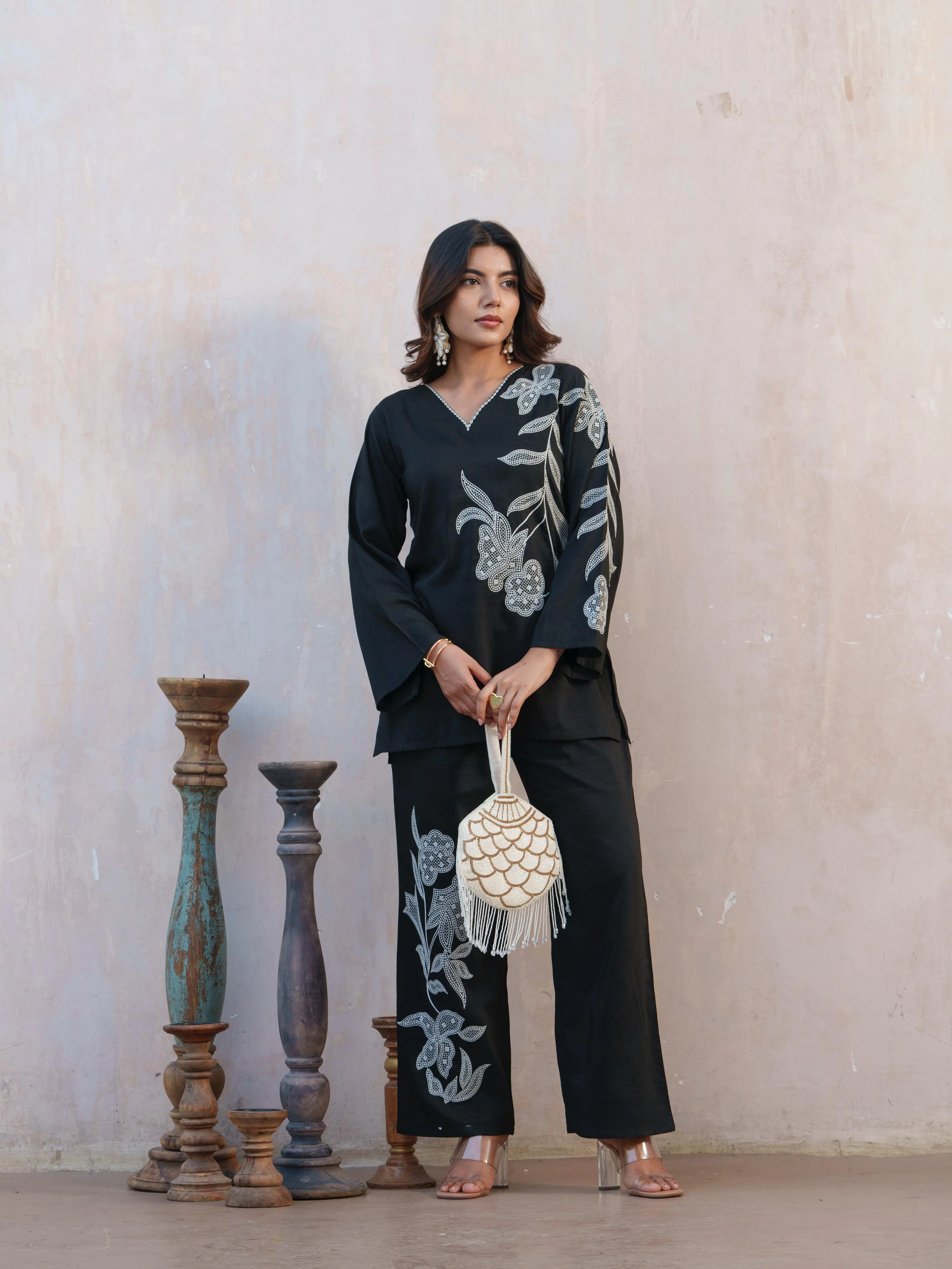 Tashvika ebony embroidered Co-ord Set - Image 3