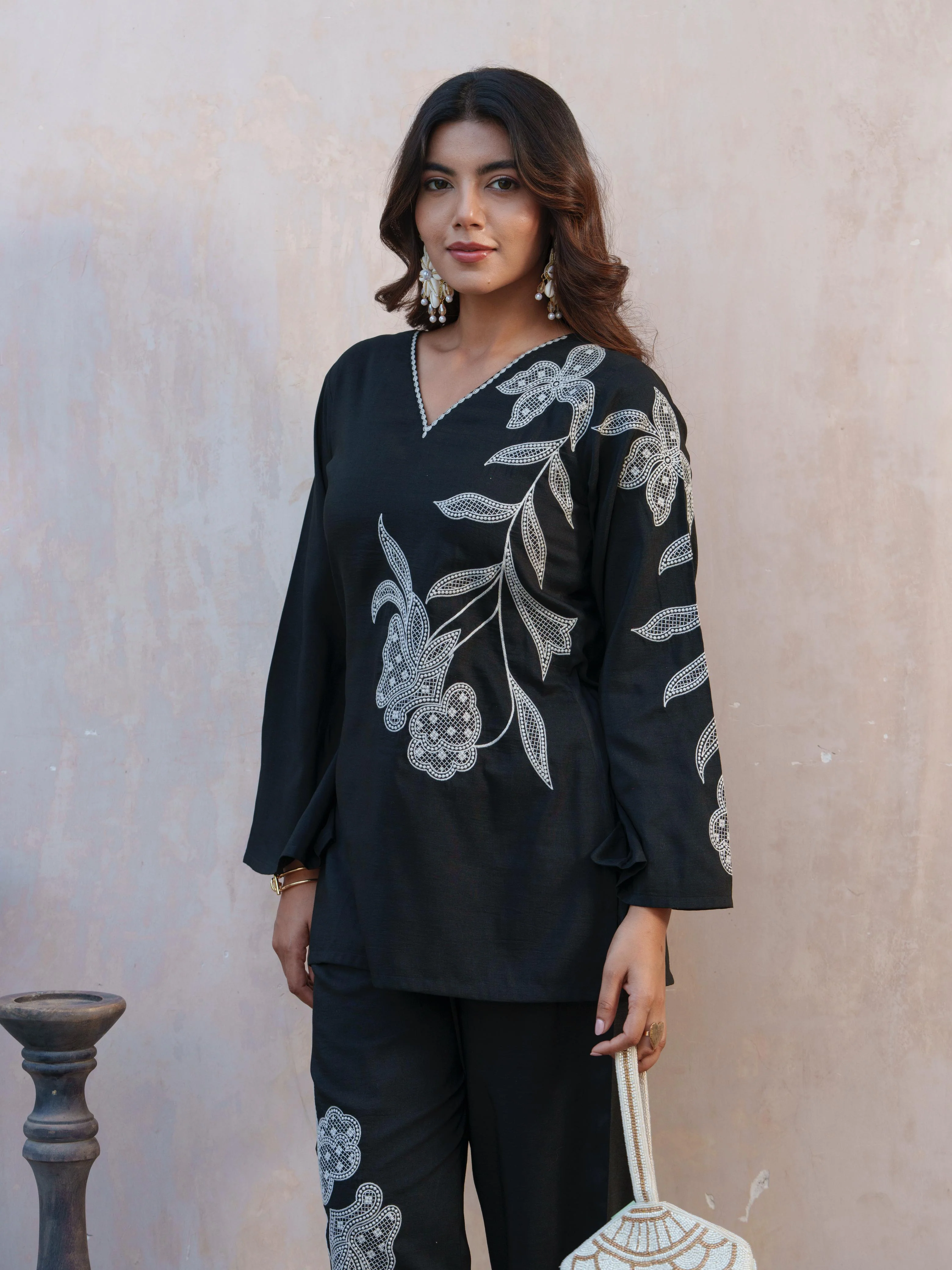 Tashvika ebony embroidered Co-ord Set - Image 4