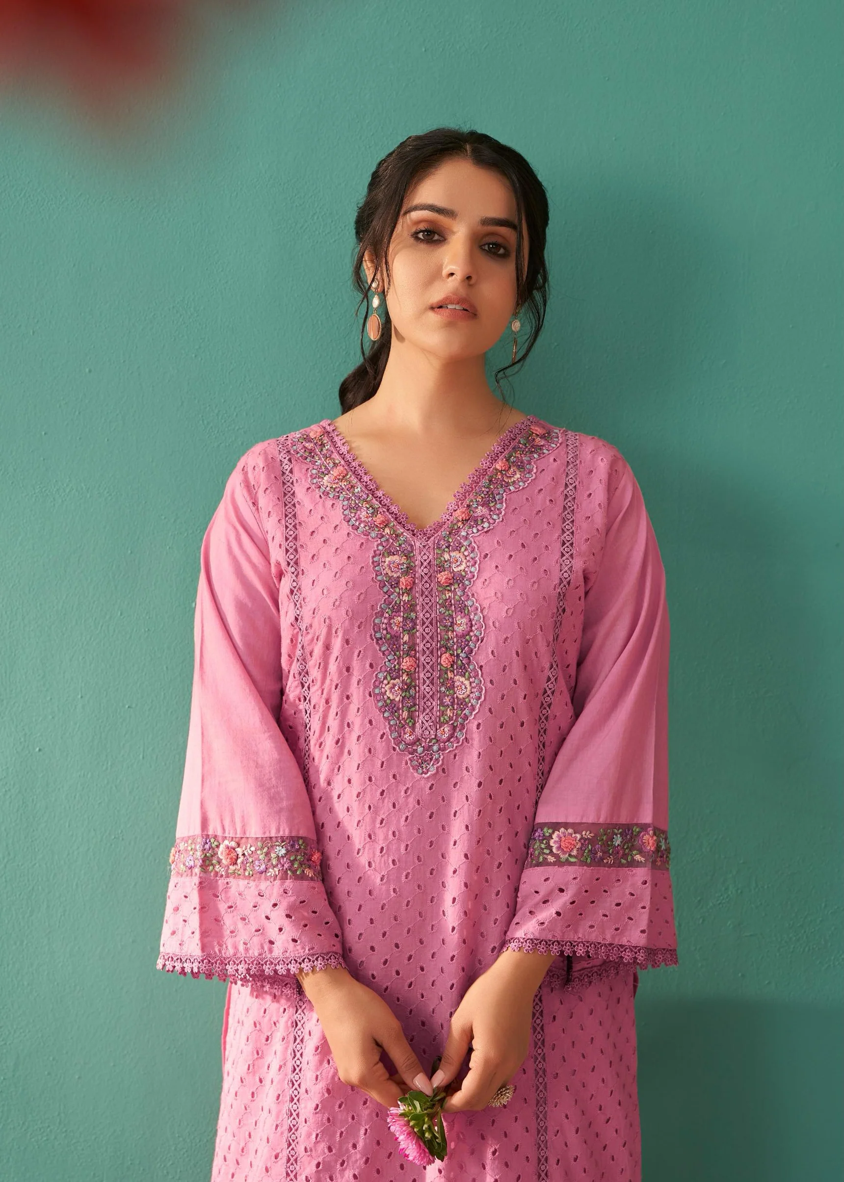 Nadira Punch Schiffli Cotton embroidery suit set - Image 2