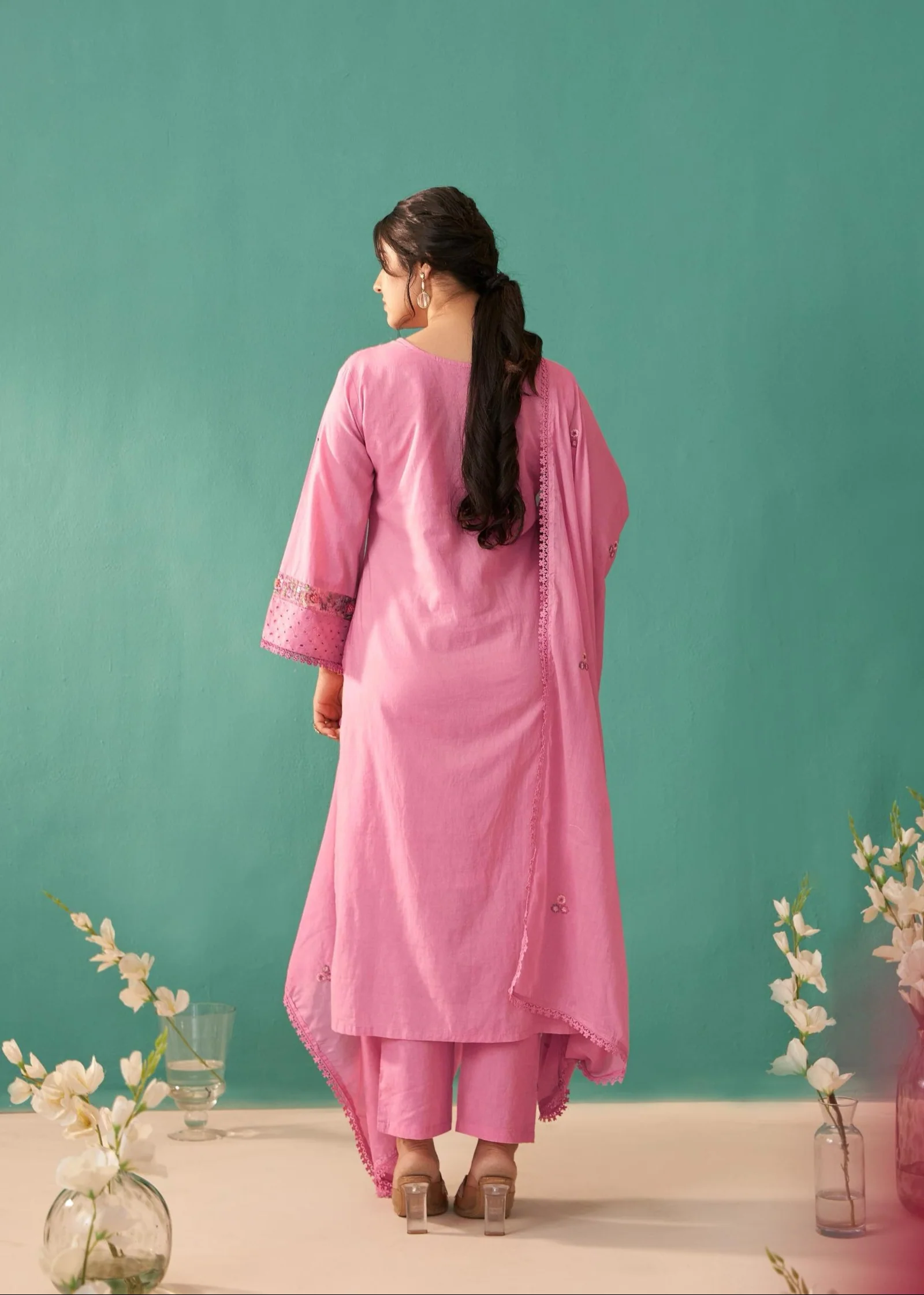 Nadira Punch Schiffli Cotton embroidery suit set - Image 3