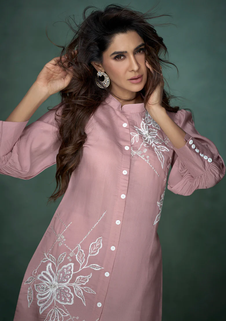 Selena Flamingo Embroidery Co-ord Set - Image 3