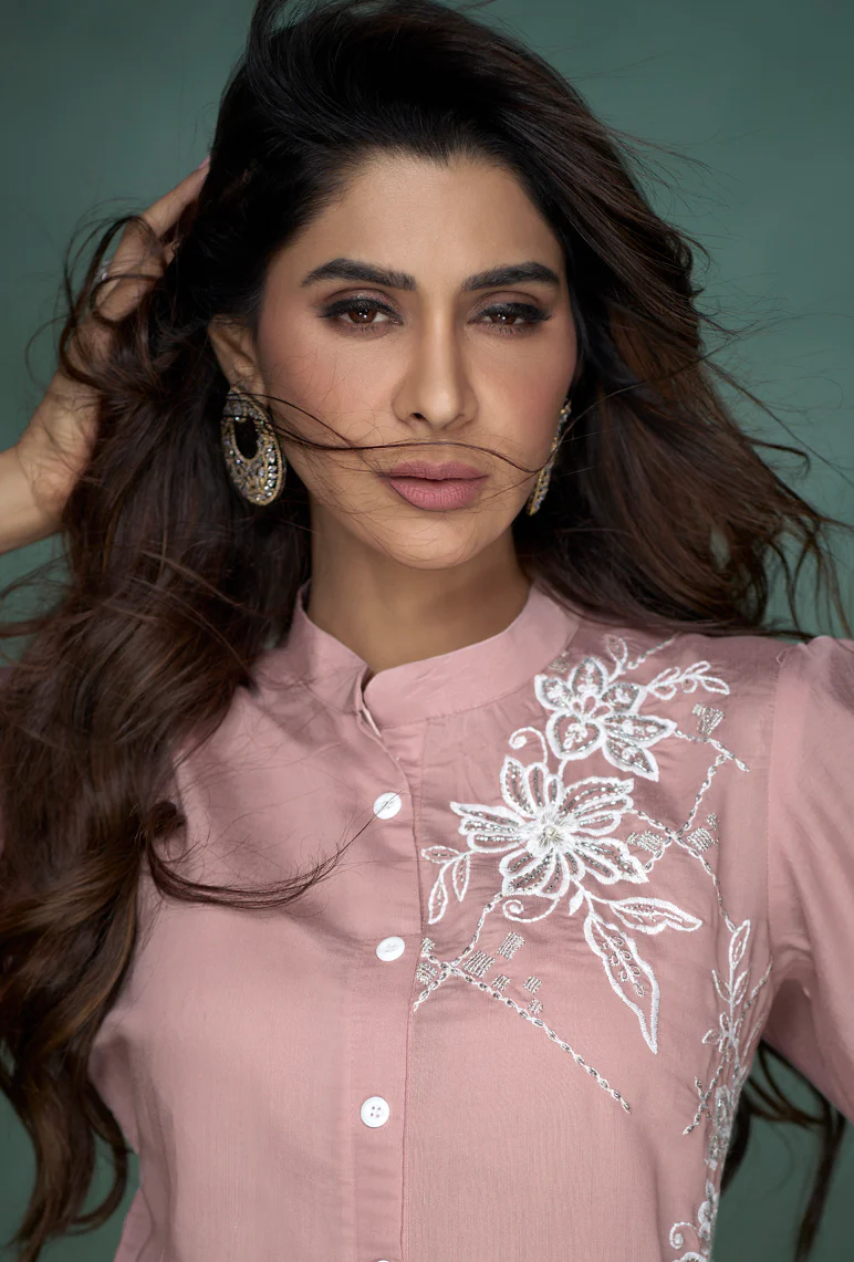 Selena Flamingo Embroidery Co-ord Set - Image 4