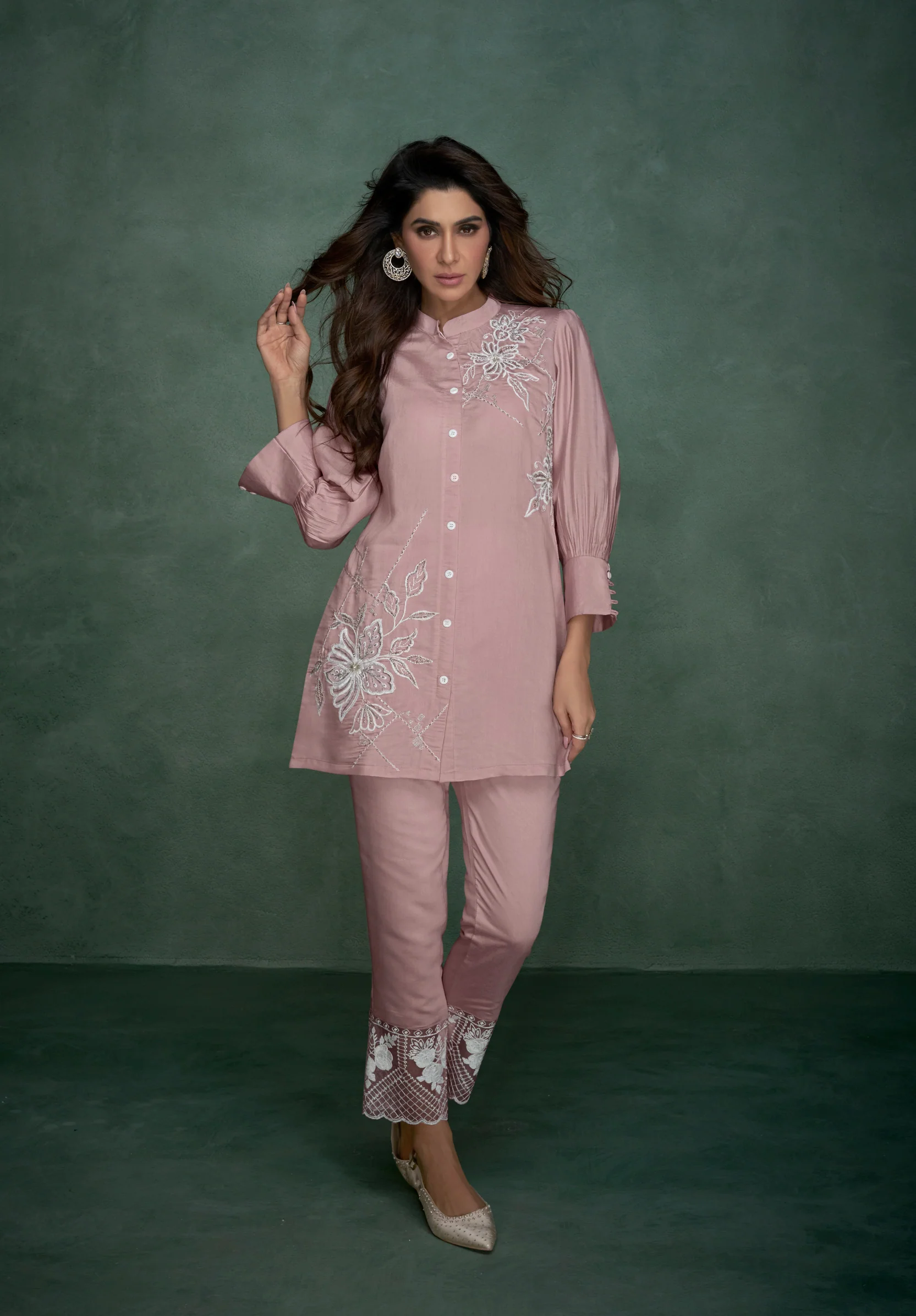 Selena Flamingo Embroidery Co-ord Set - Image 5