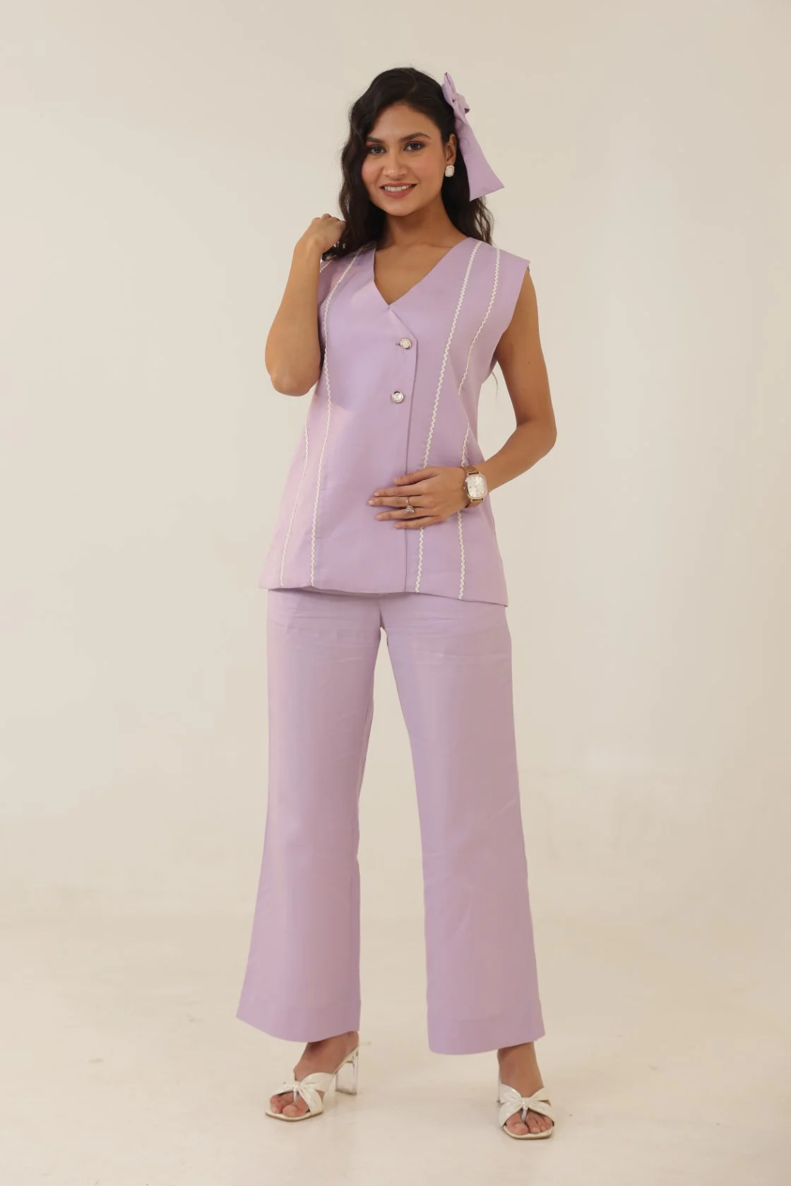 Purna Lilac Cotton Co-ord Set - Image 4