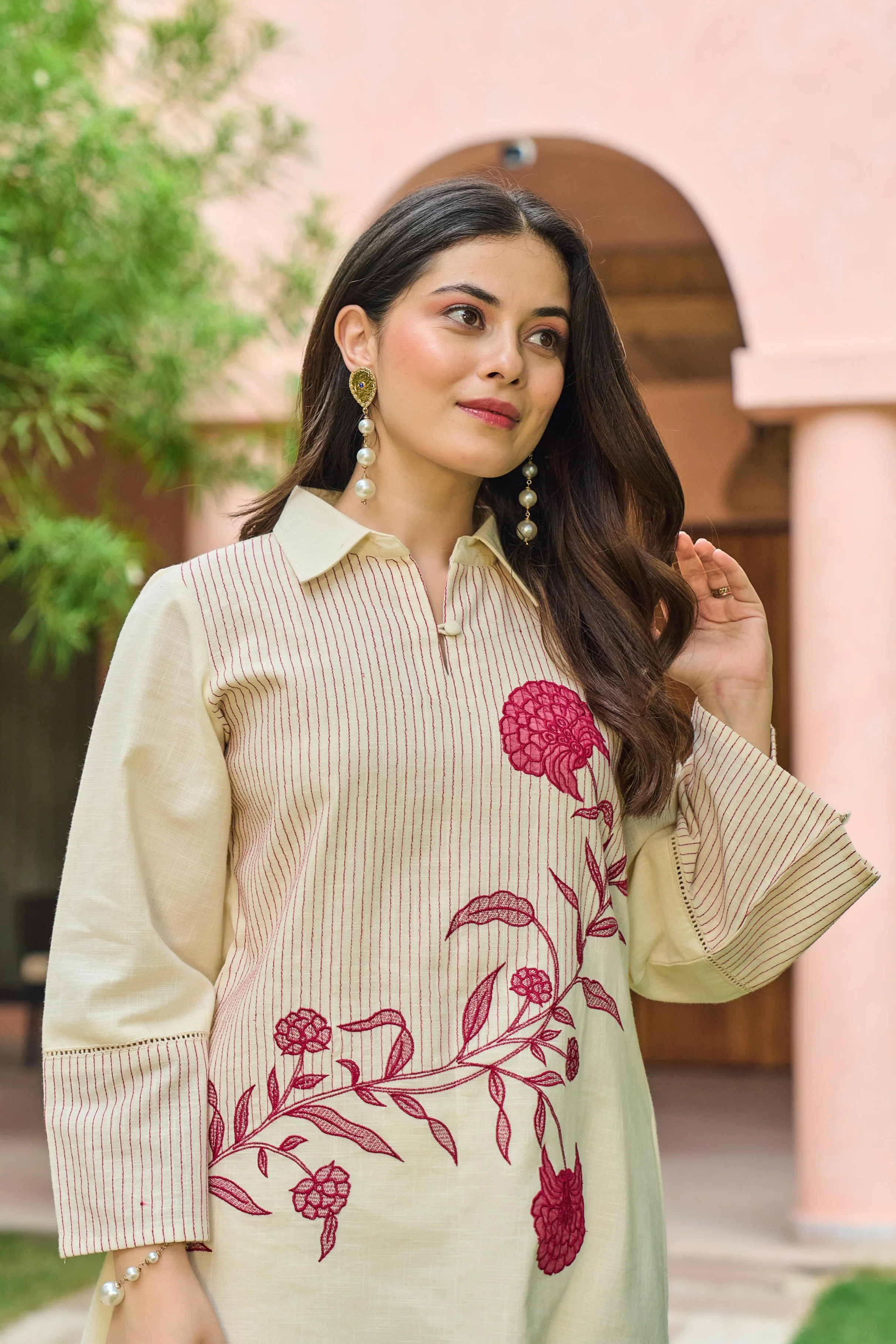 Mahua Roses Applique Cotton Co-ord Set - Image 2