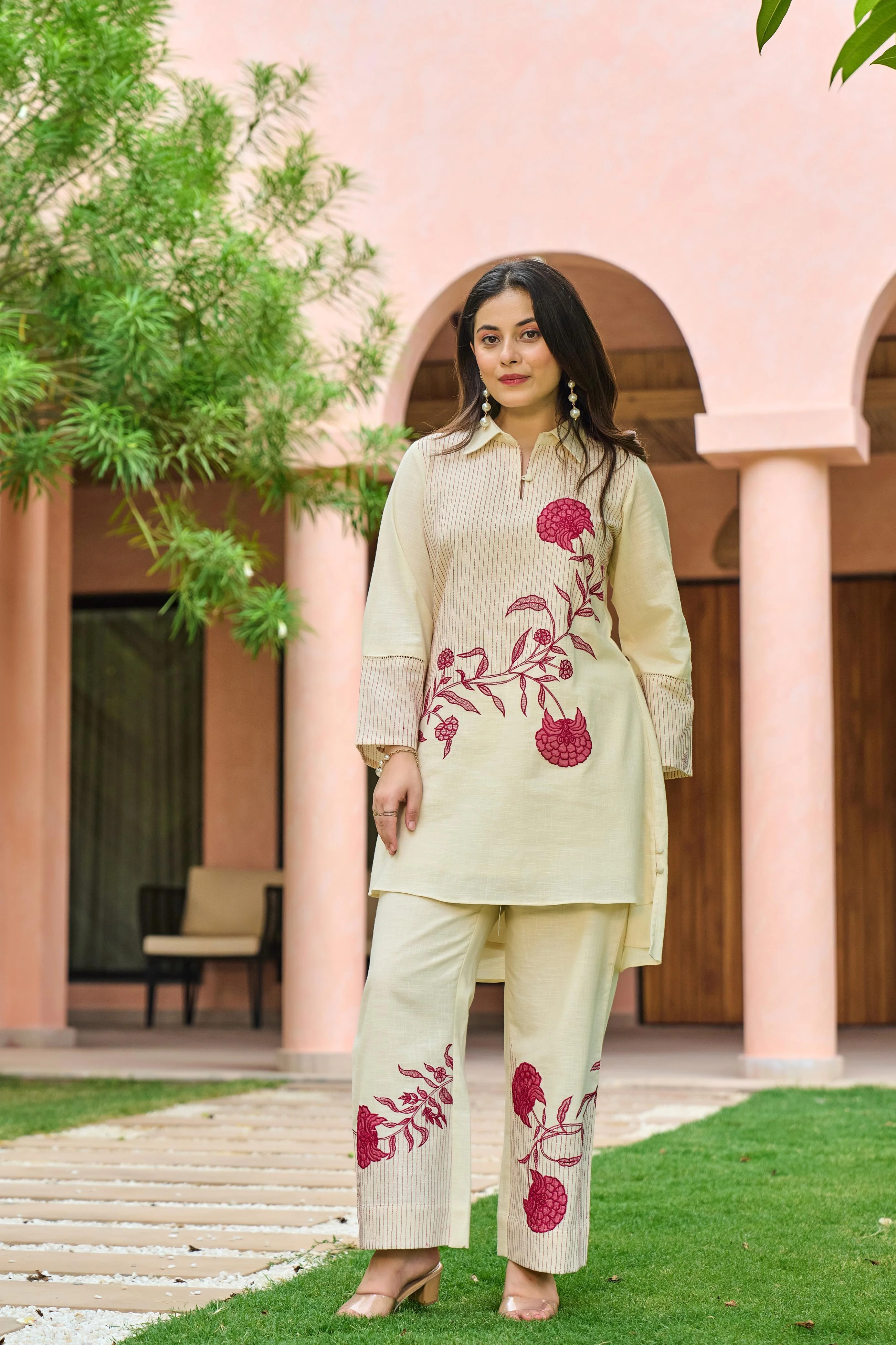 Mahua Roses Applique Cotton Co-ord Set - Image 5
