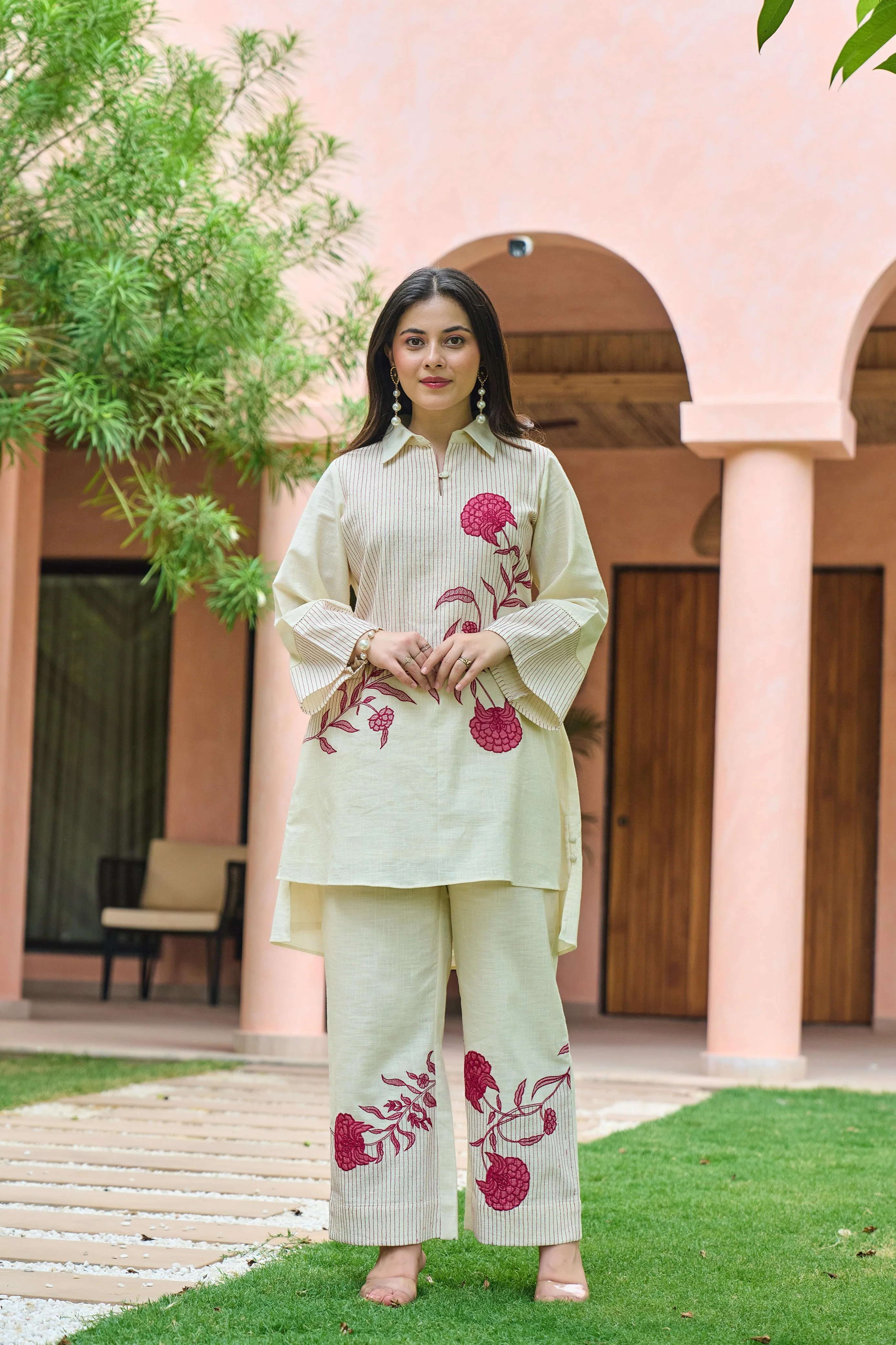 Mahua Roses Applique Cotton Co-ord Set - Image 6