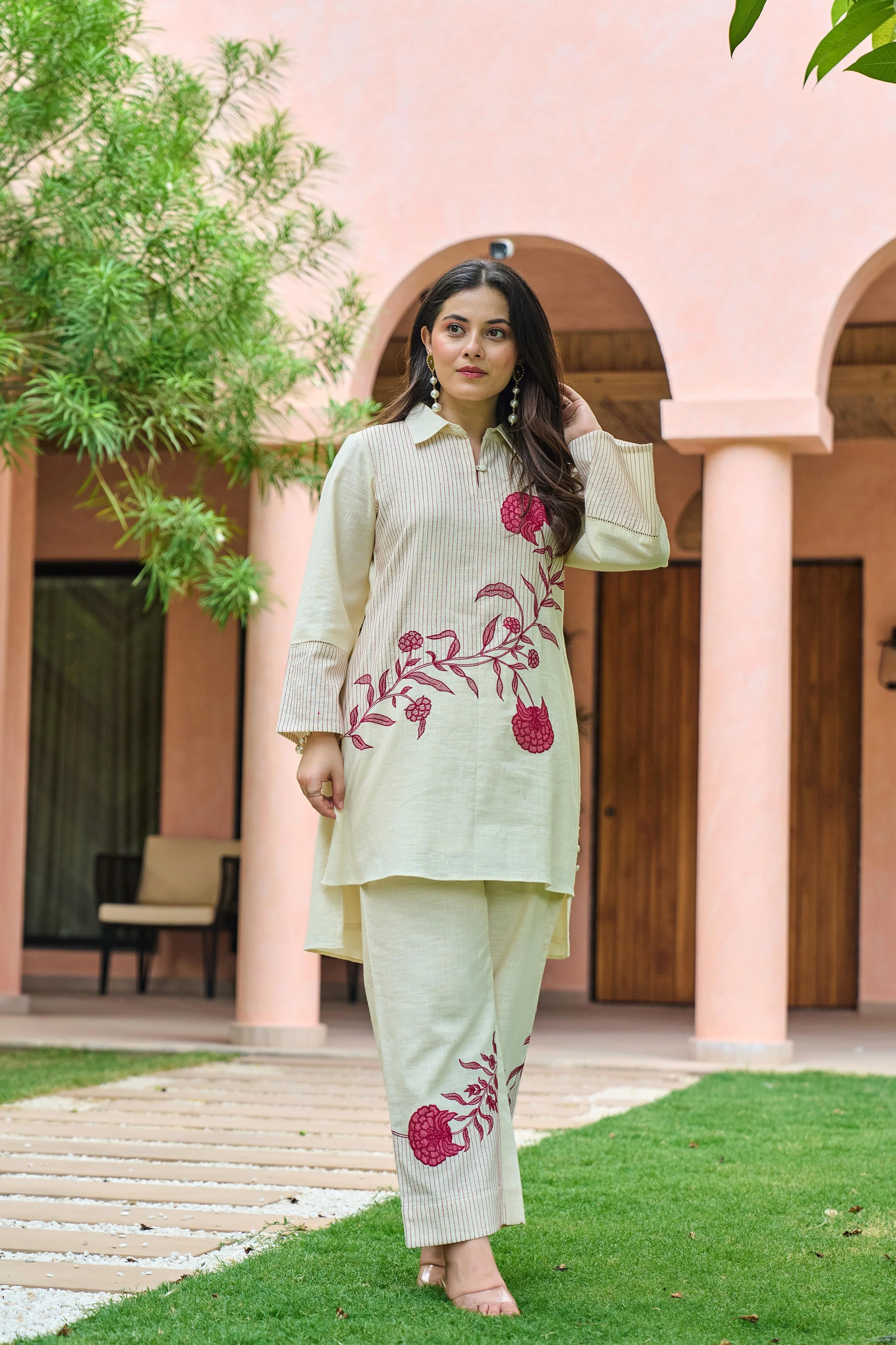 Mahua Roses Applique Cotton Co-ord Set - Image 7