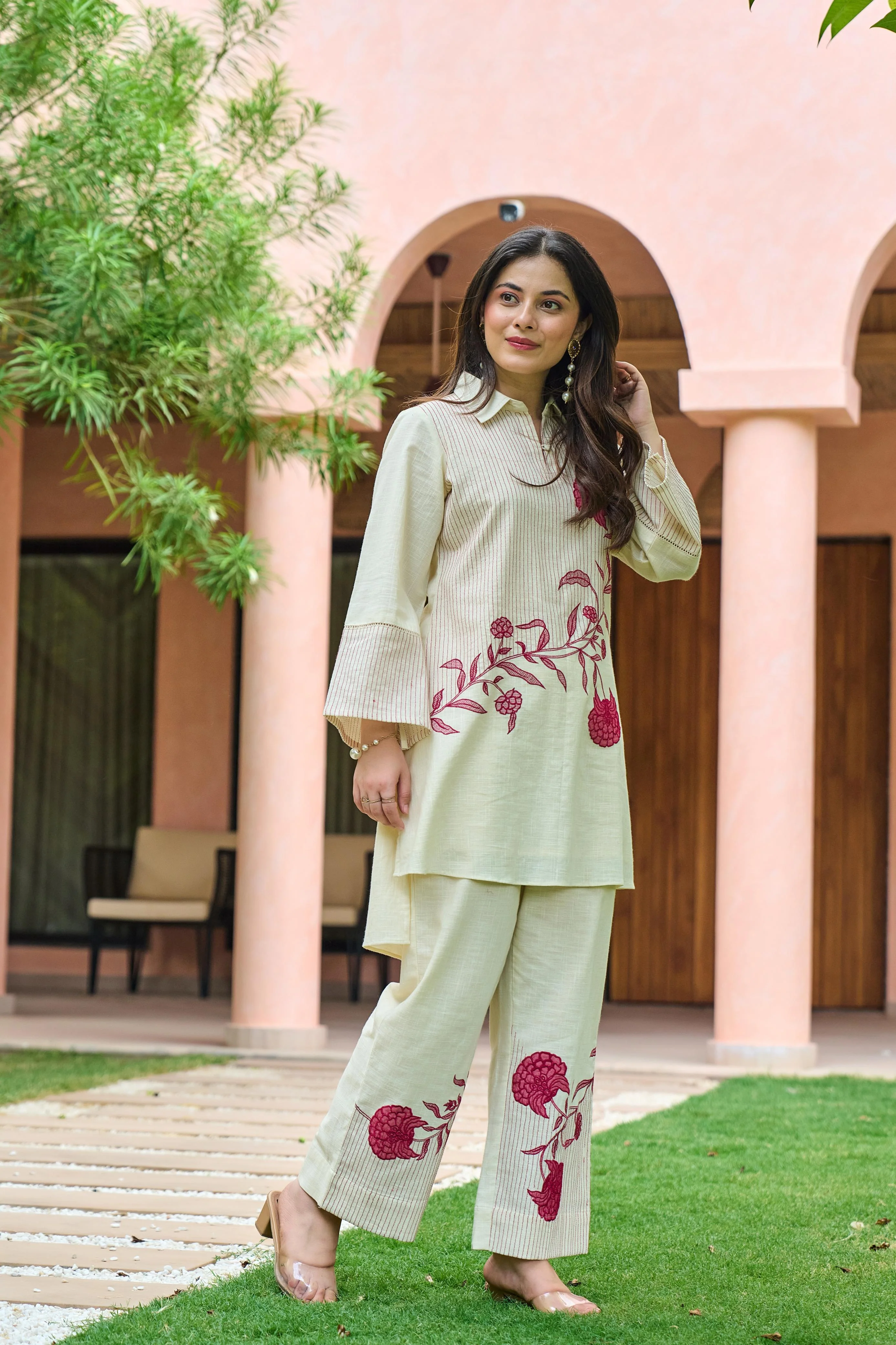Mahua Roses Applique Cotton Co-ord Set - Image 8
