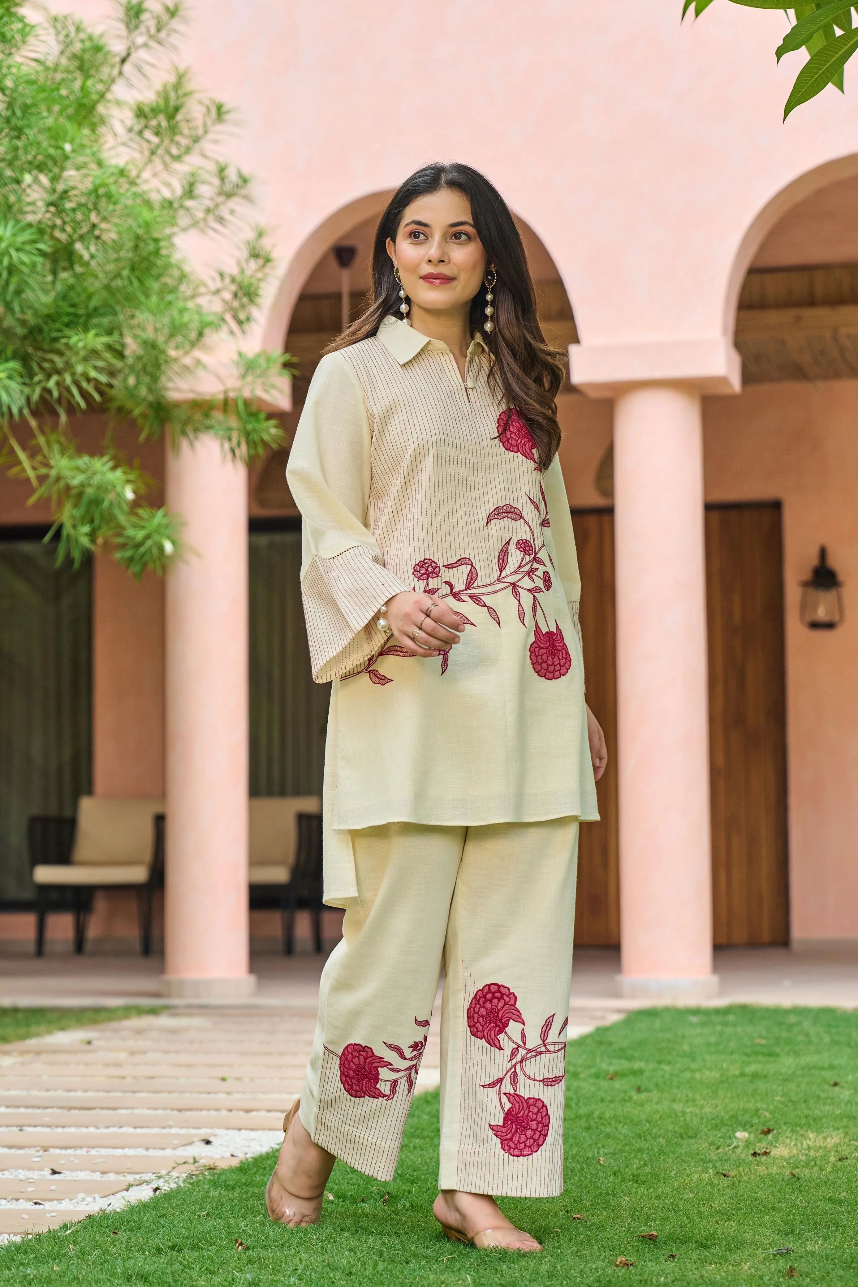 Mahua Roses Applique Cotton Co-ord Set - Image 9