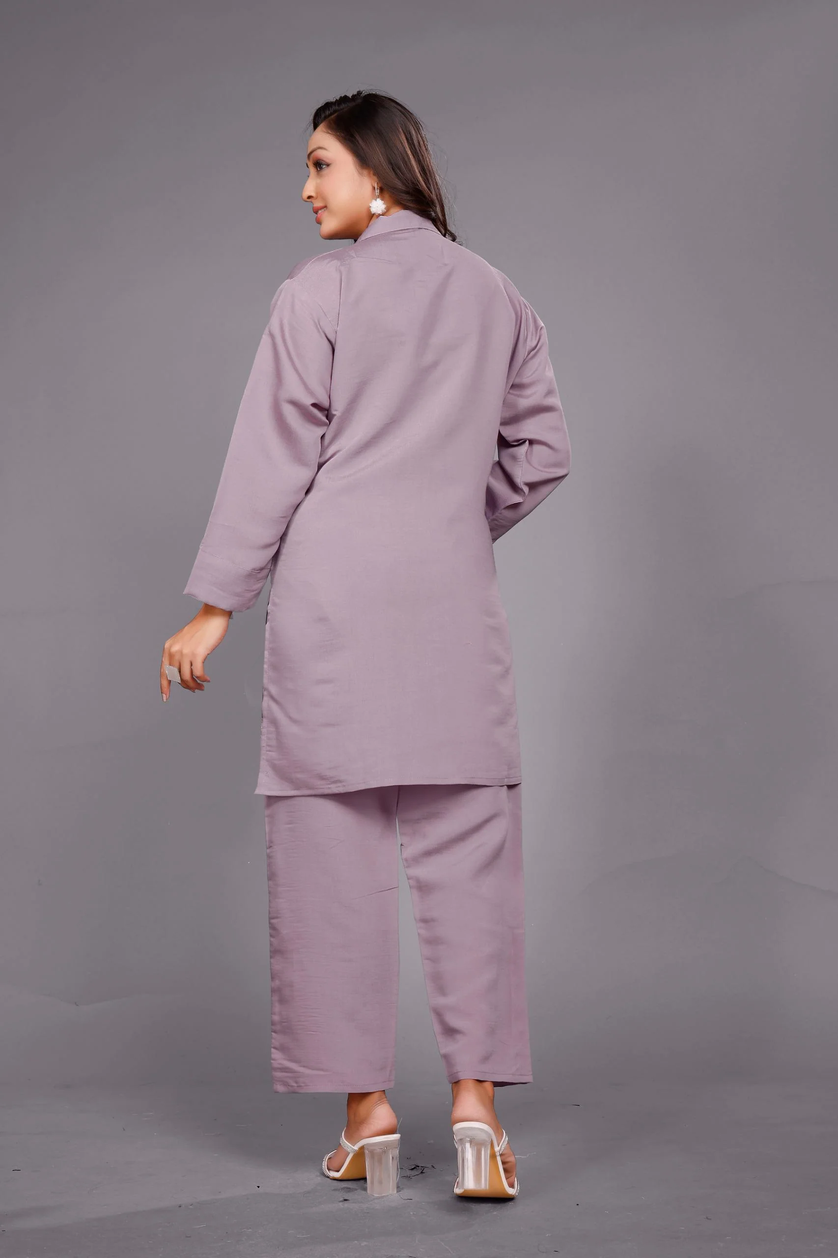 Divya Periwinkle Emrboidered Co-ord Set - Image 3