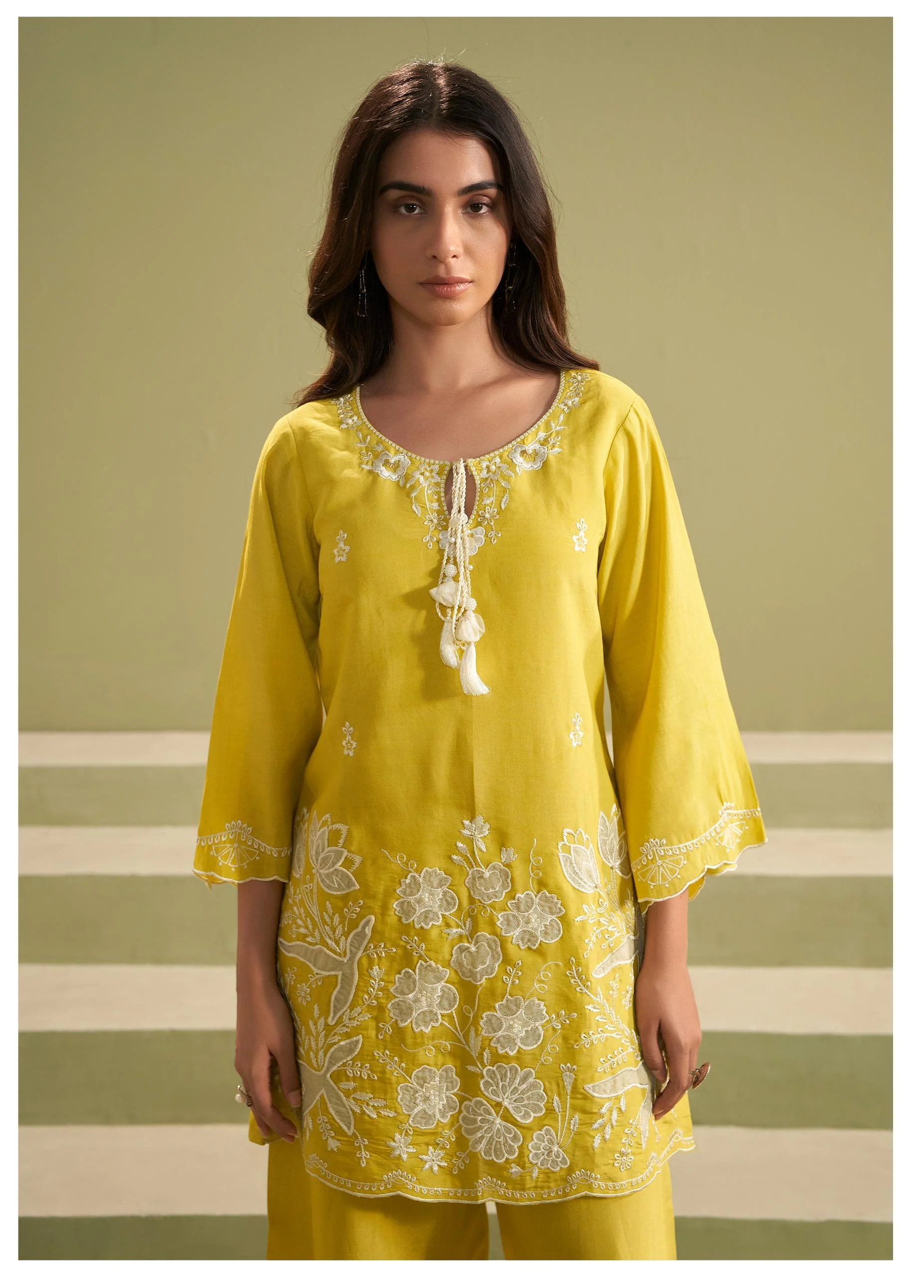 Ira honey full embroidery suit set - Image 2