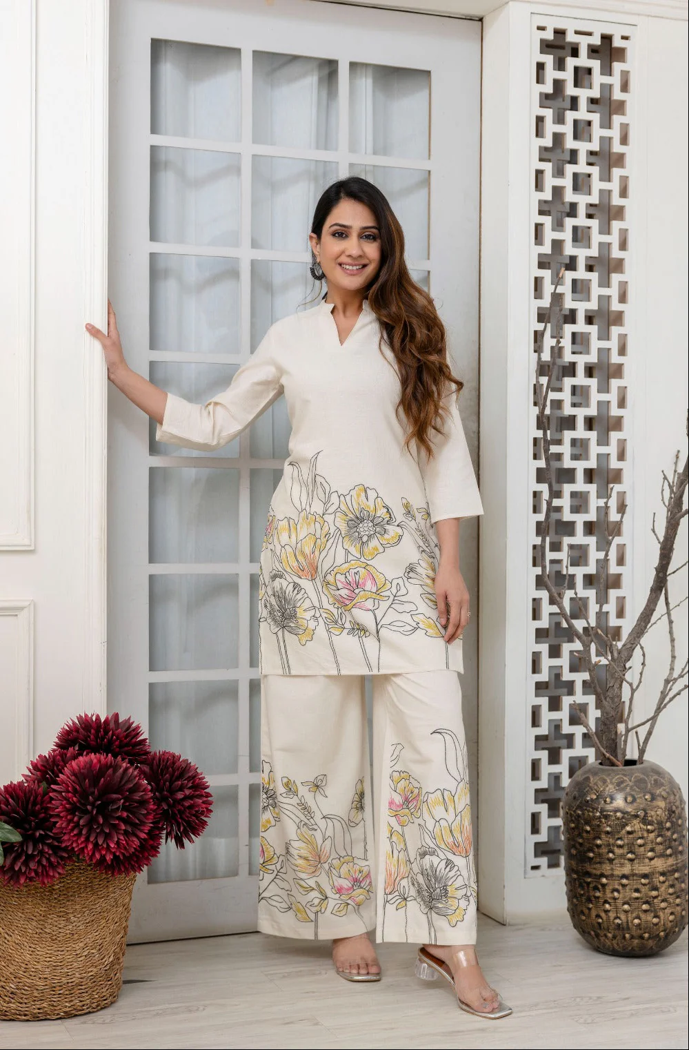 Hardik Pearl Printed Cotton Co-ord Set - Image 4