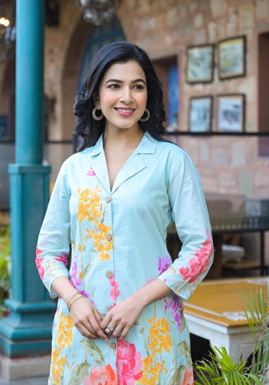 Bhakti Seaweed Printed Cotton co-ord set - Image 2