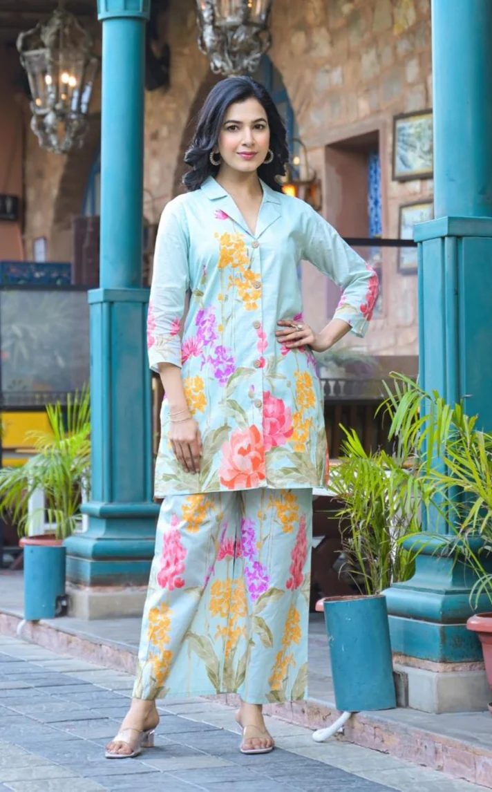 Bhakti Seaweed Printed Cotton co-ord set - Image 3
