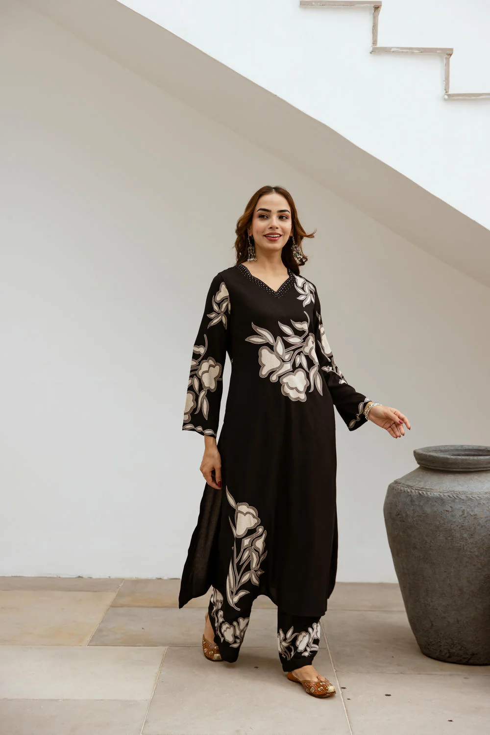 Bakul Charcoal Kurta Pant set - Image 5