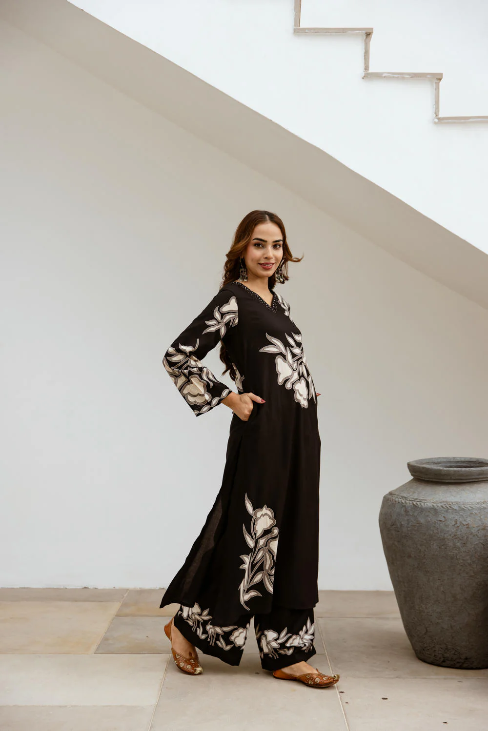 Bakul Charcoal Kurta Pant set - Image 6
