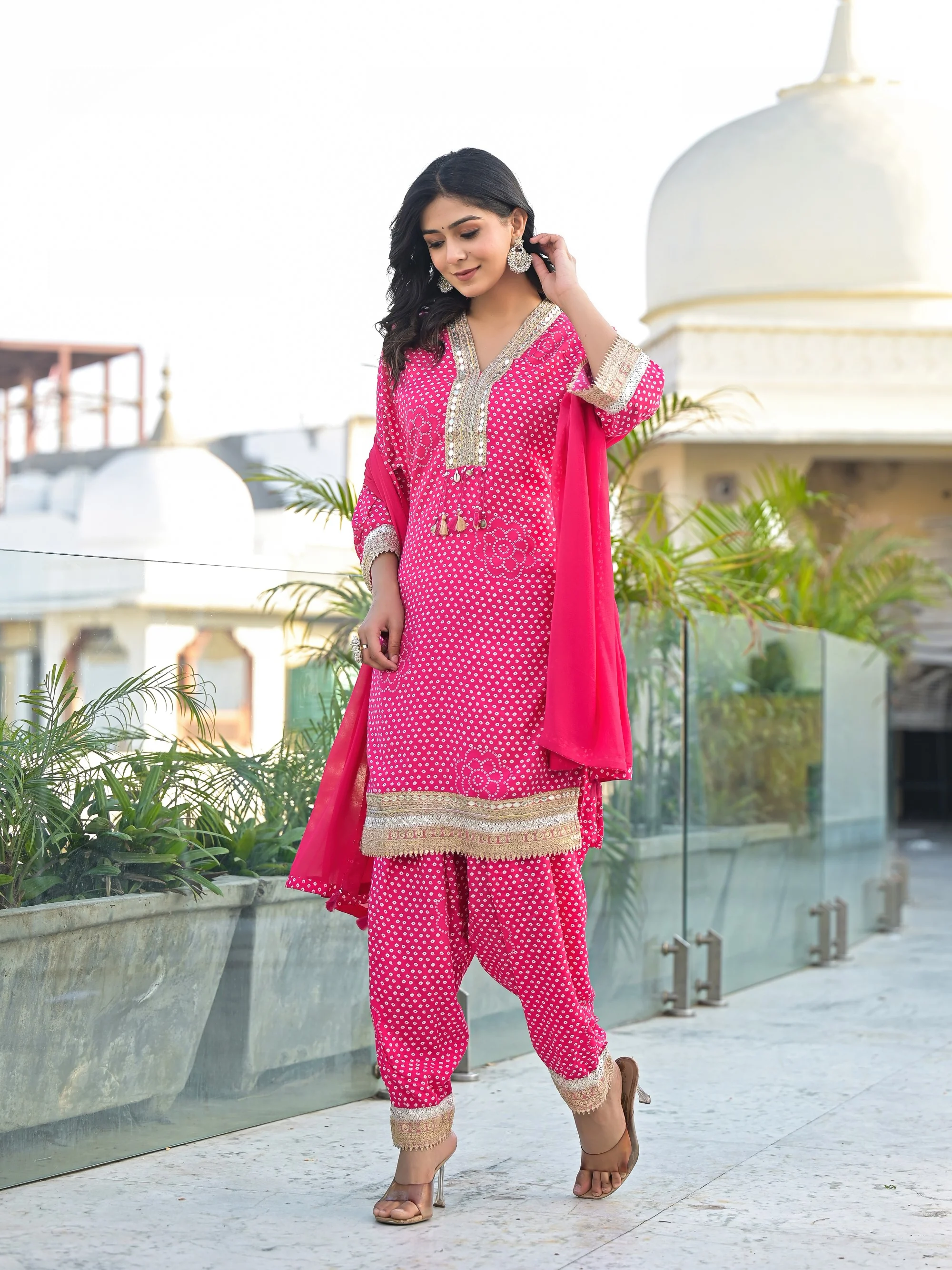 Bali Flamingo Farsi Salwar Suit Set - Image 3