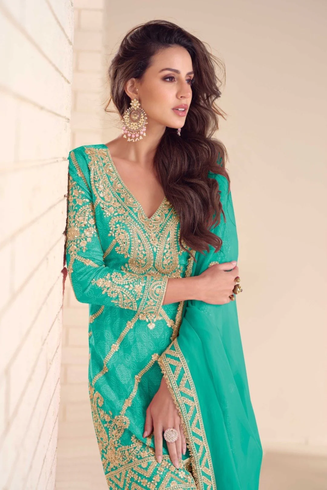 Koyal Peacock Full Work Suit Set - Image 3