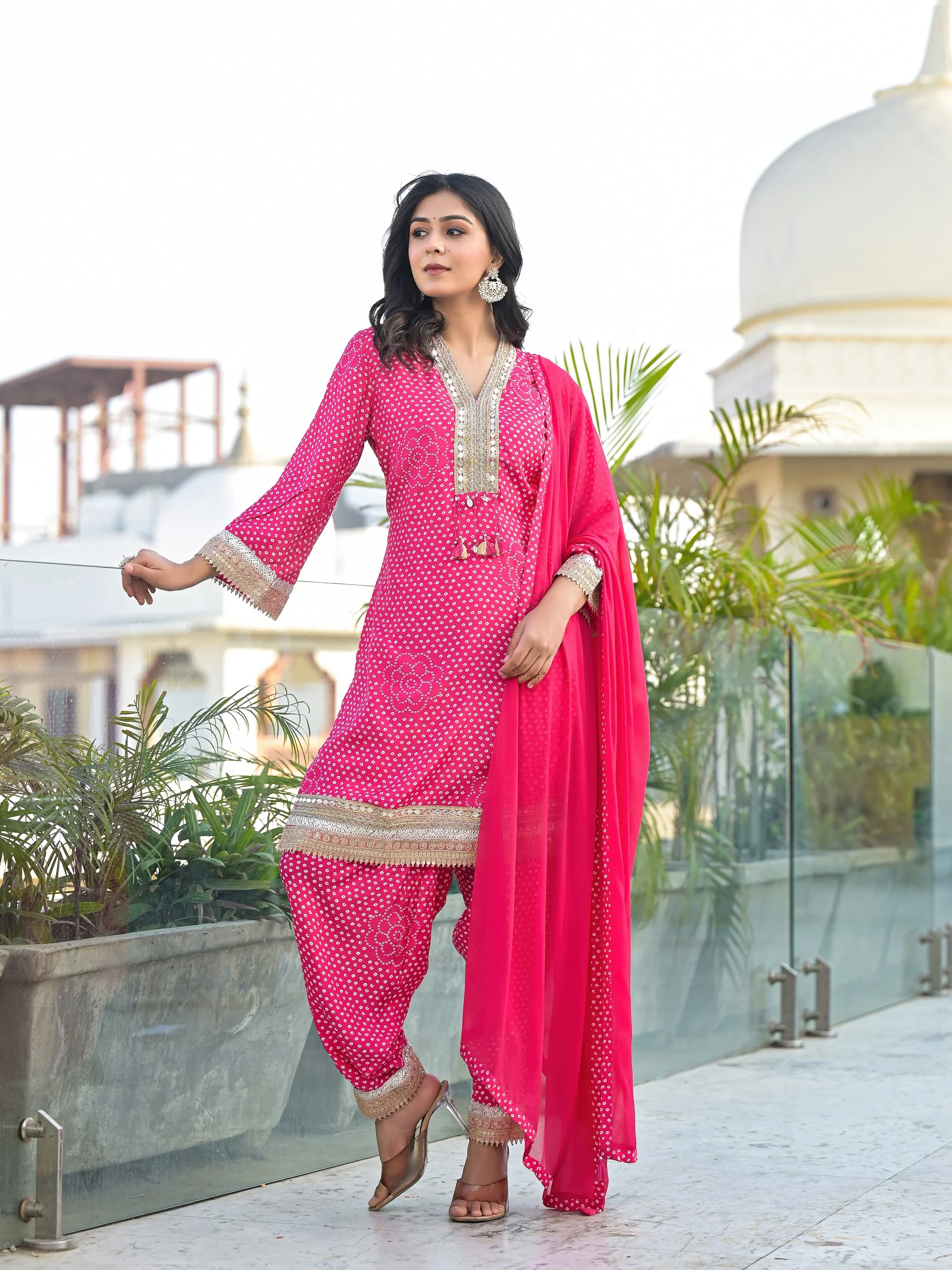 Bali Flamingo Farsi Salwar Suit Set - Image 5