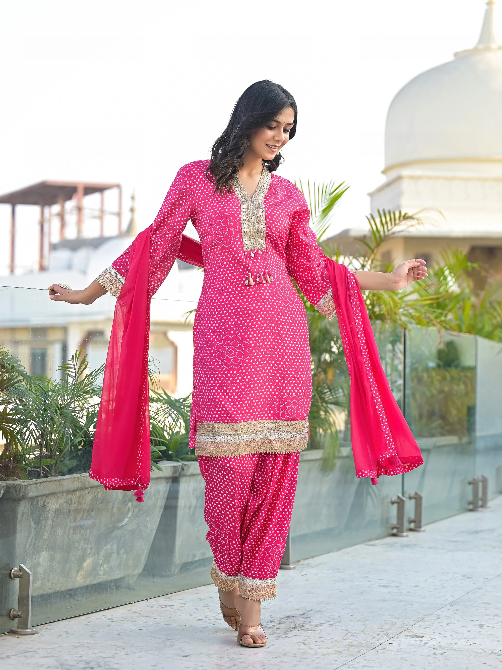 Bali Flamingo Farsi Salwar Suit Set - Image 6