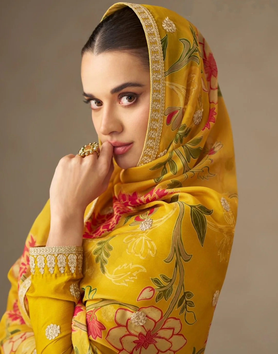 Mangal Maize full work Anarkali Dupatta set - Image 3