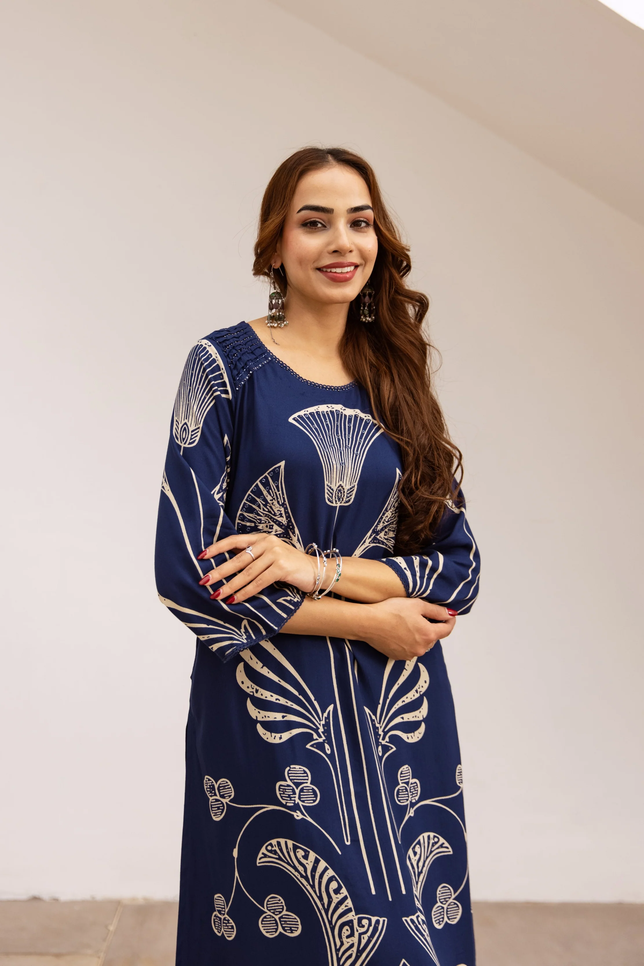 Bakul lapis printed cotton kurta pant set - Image 2