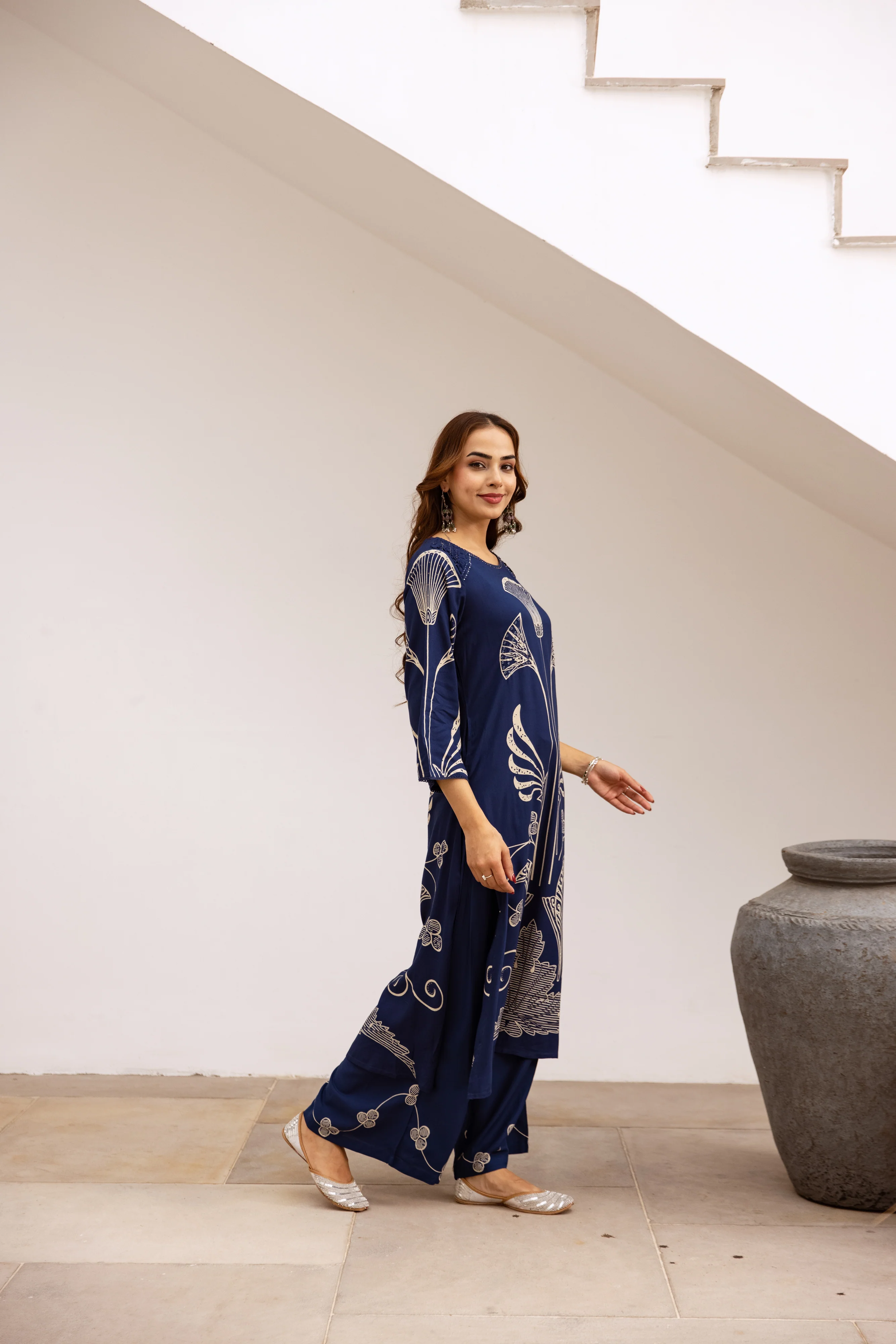 Bakul lapis printed cotton kurta pant set - Image 6
