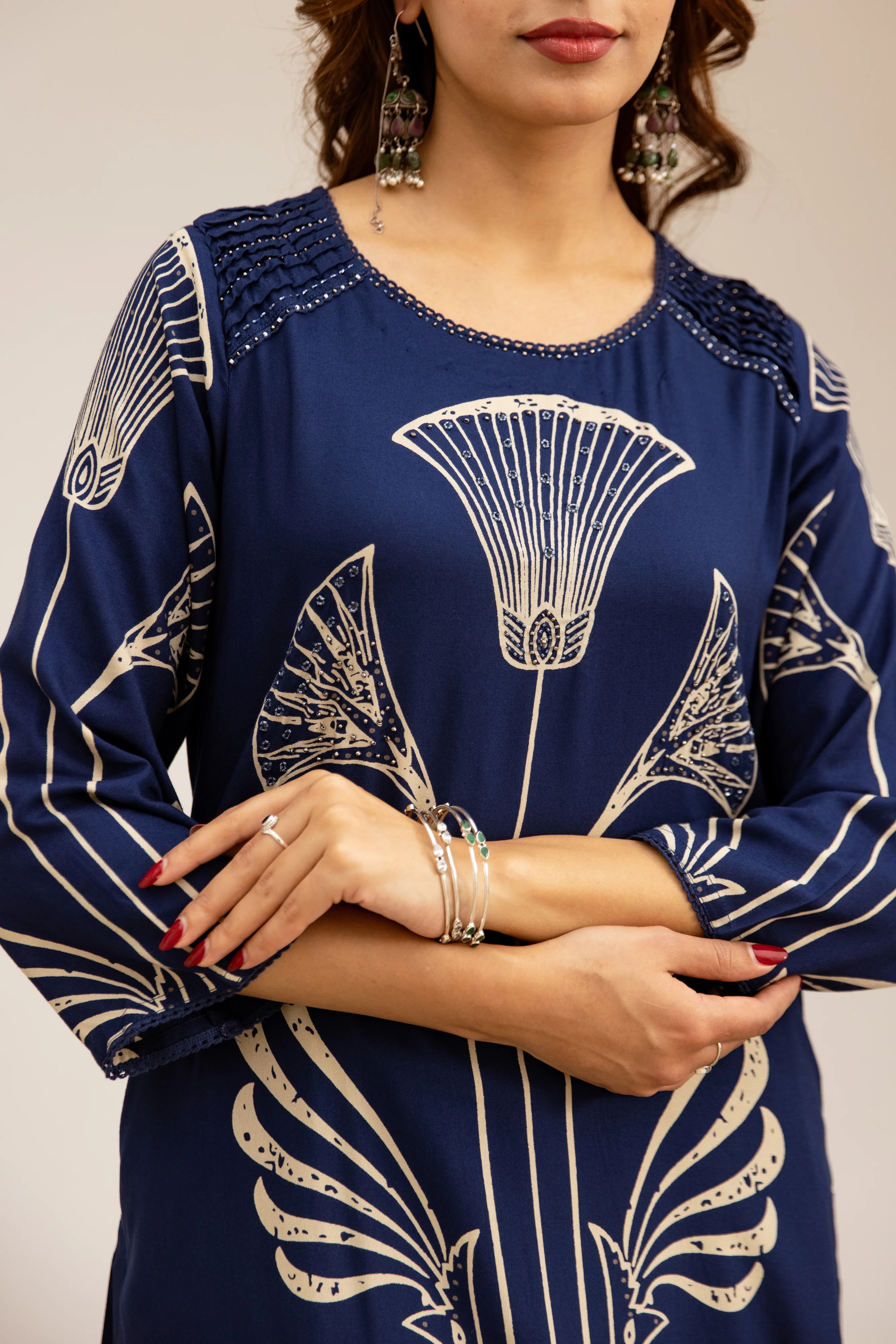 Bakul lapis printed cotton kurta pant set - Image 7