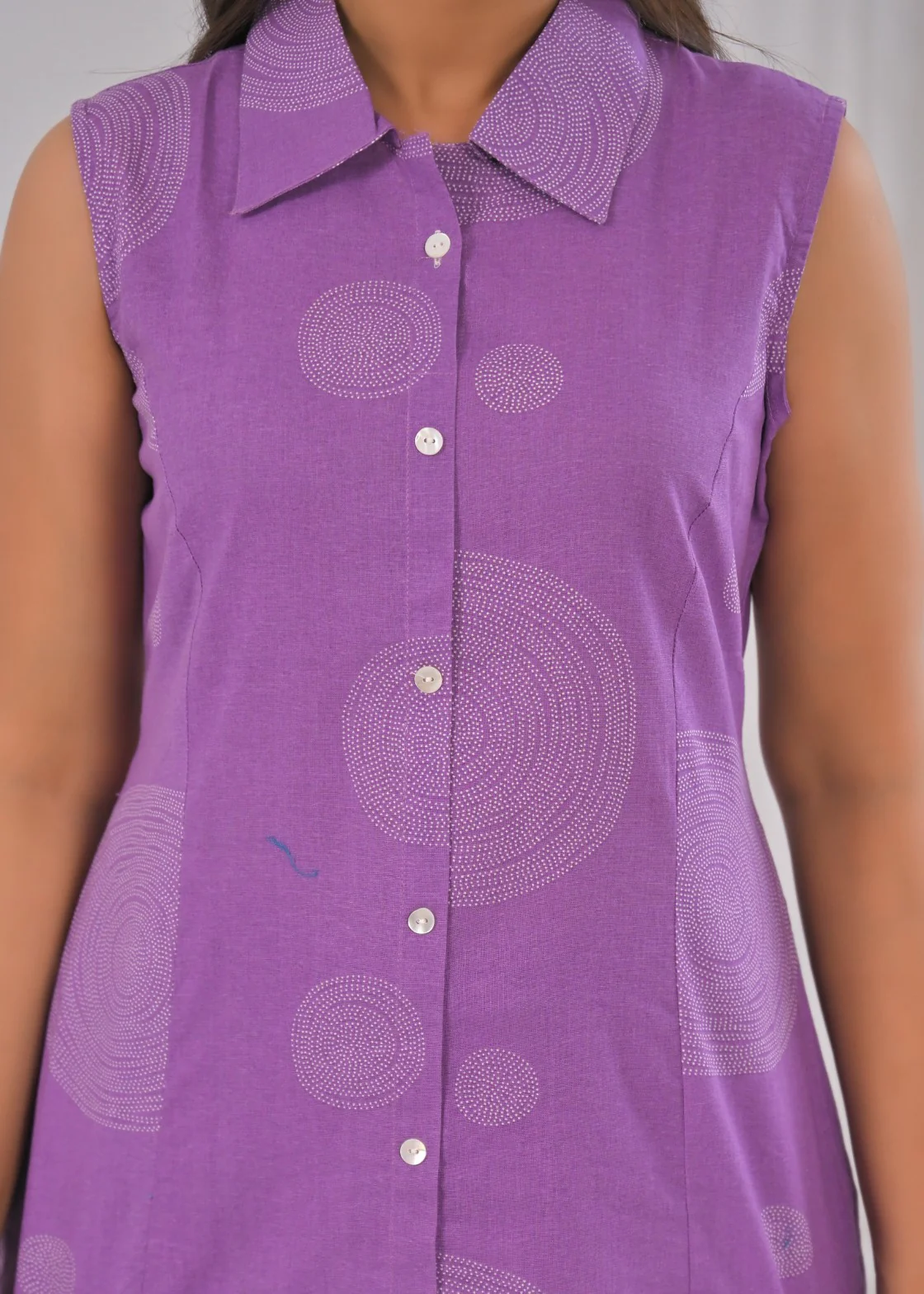 ITI LAVENDER COTTON KURTA PANT SET - Image 4