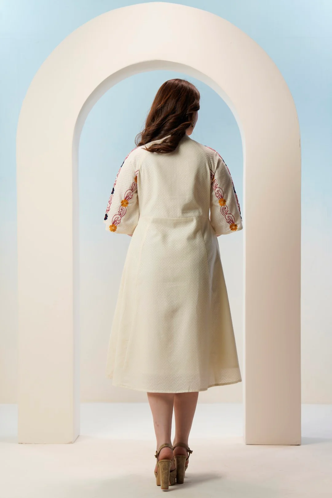 Tatva Merino embroidery Cotton Dress - Image 3