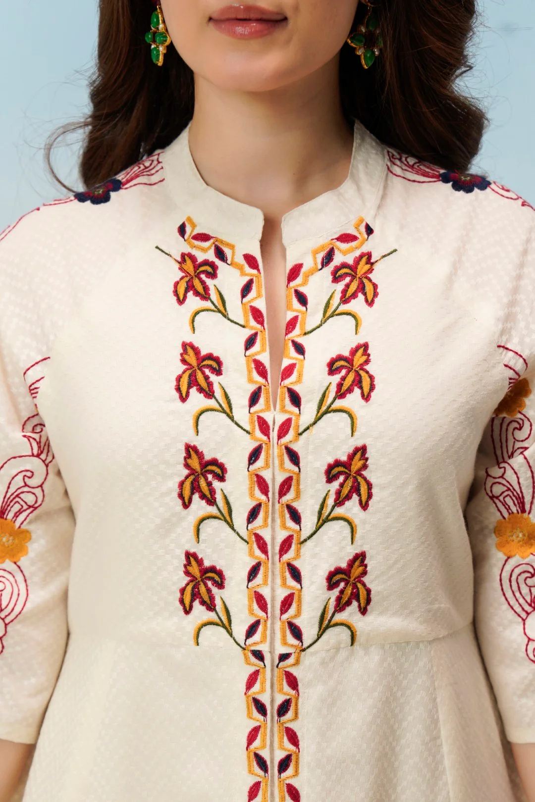 Tatva Merino embroidery Cotton Dress - Image 4