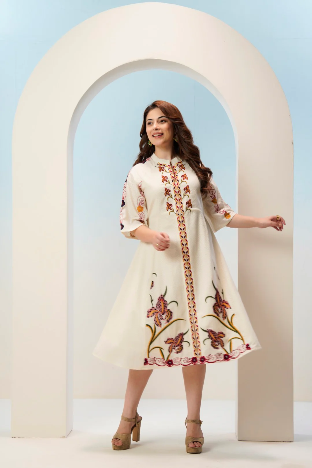 Tatva Merino embroidery Cotton Dress - Image 5
