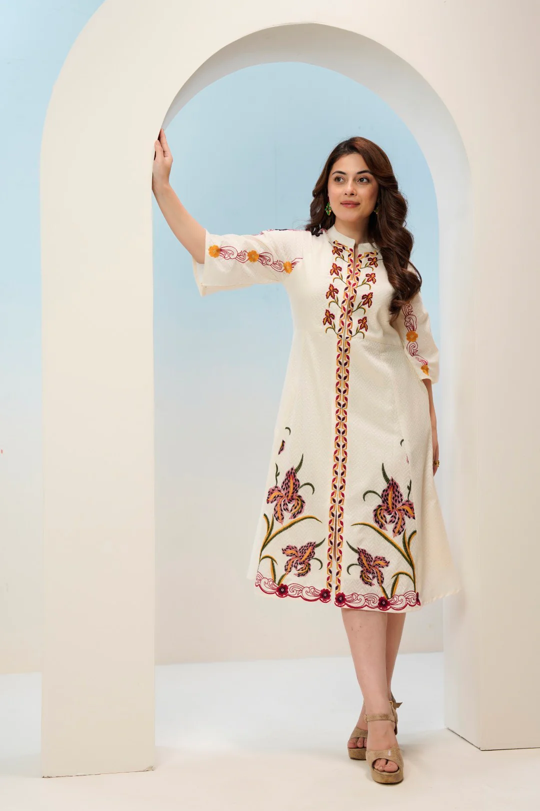 Tatva Merino embroidery Cotton Dress - Image 8