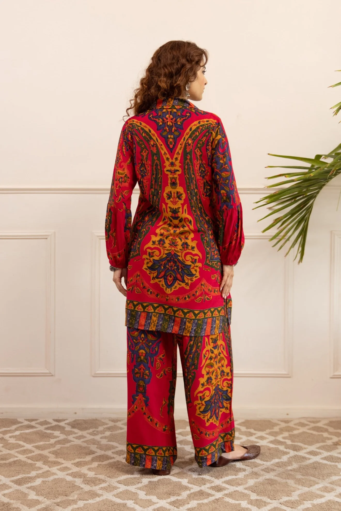 Kabool Berry Printed Cotton Co-ord Set - Image 3