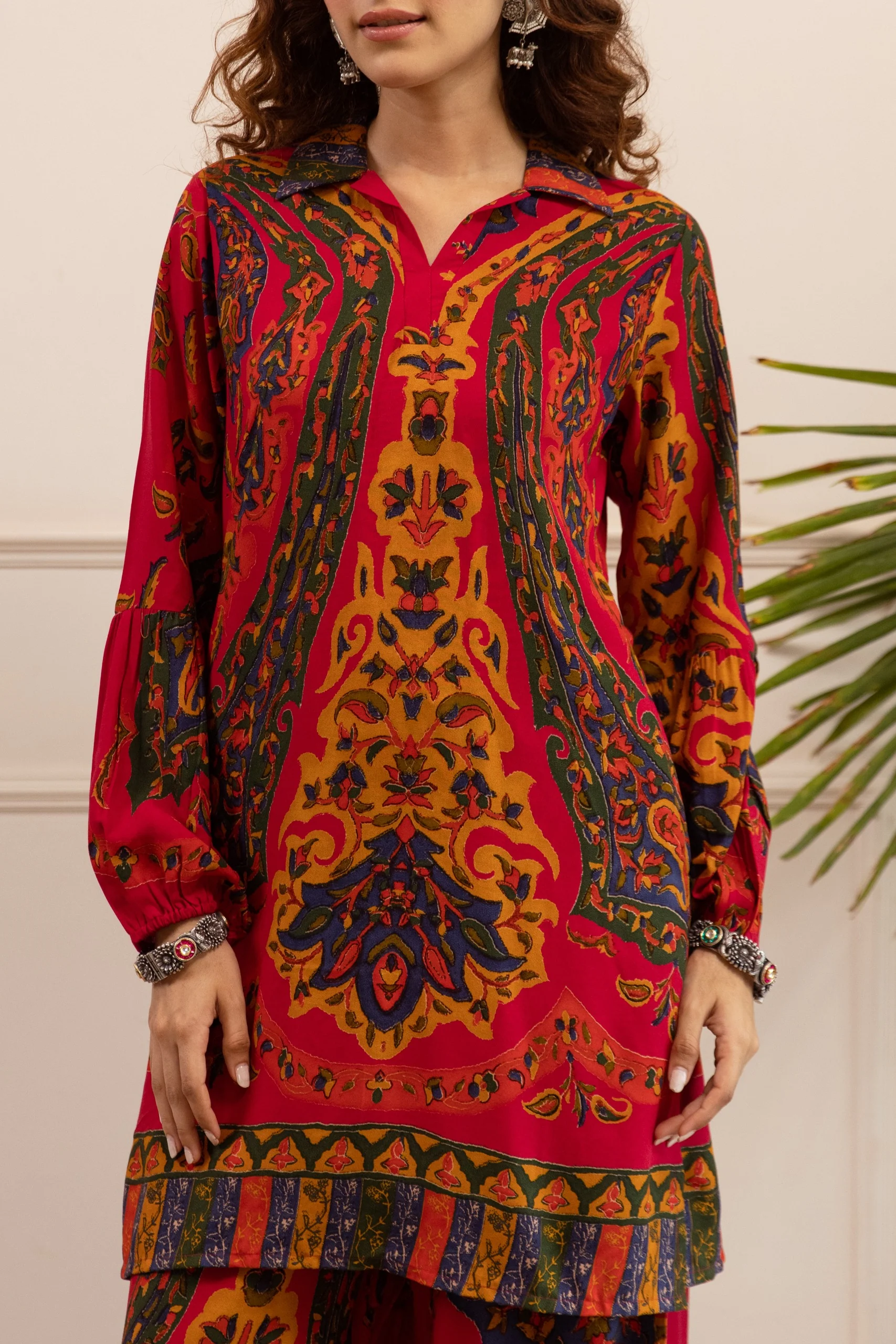 Kabool Berry Printed Cotton Co-ord Set - Image 4